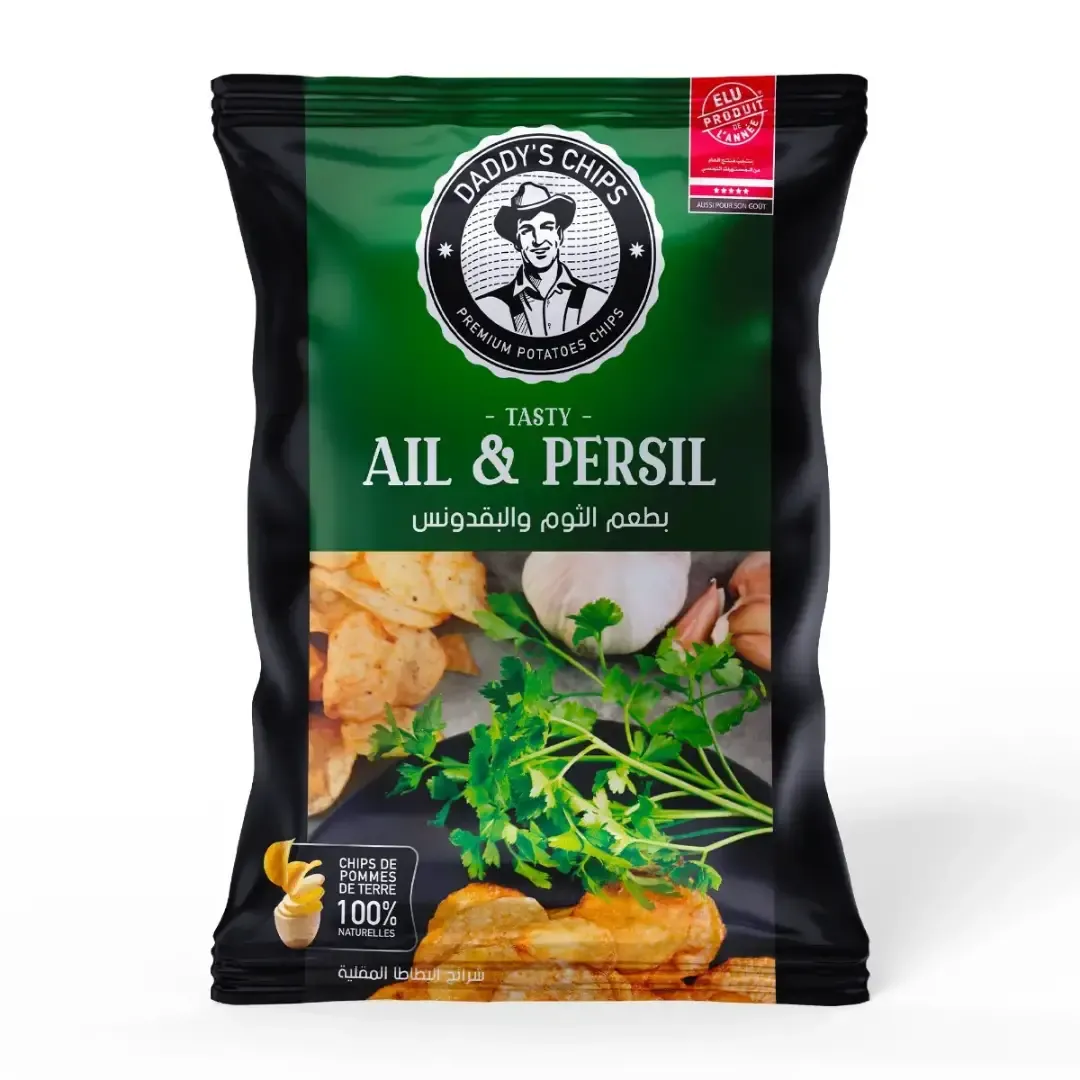 Chips de pomme de terre naturelle ail et persil