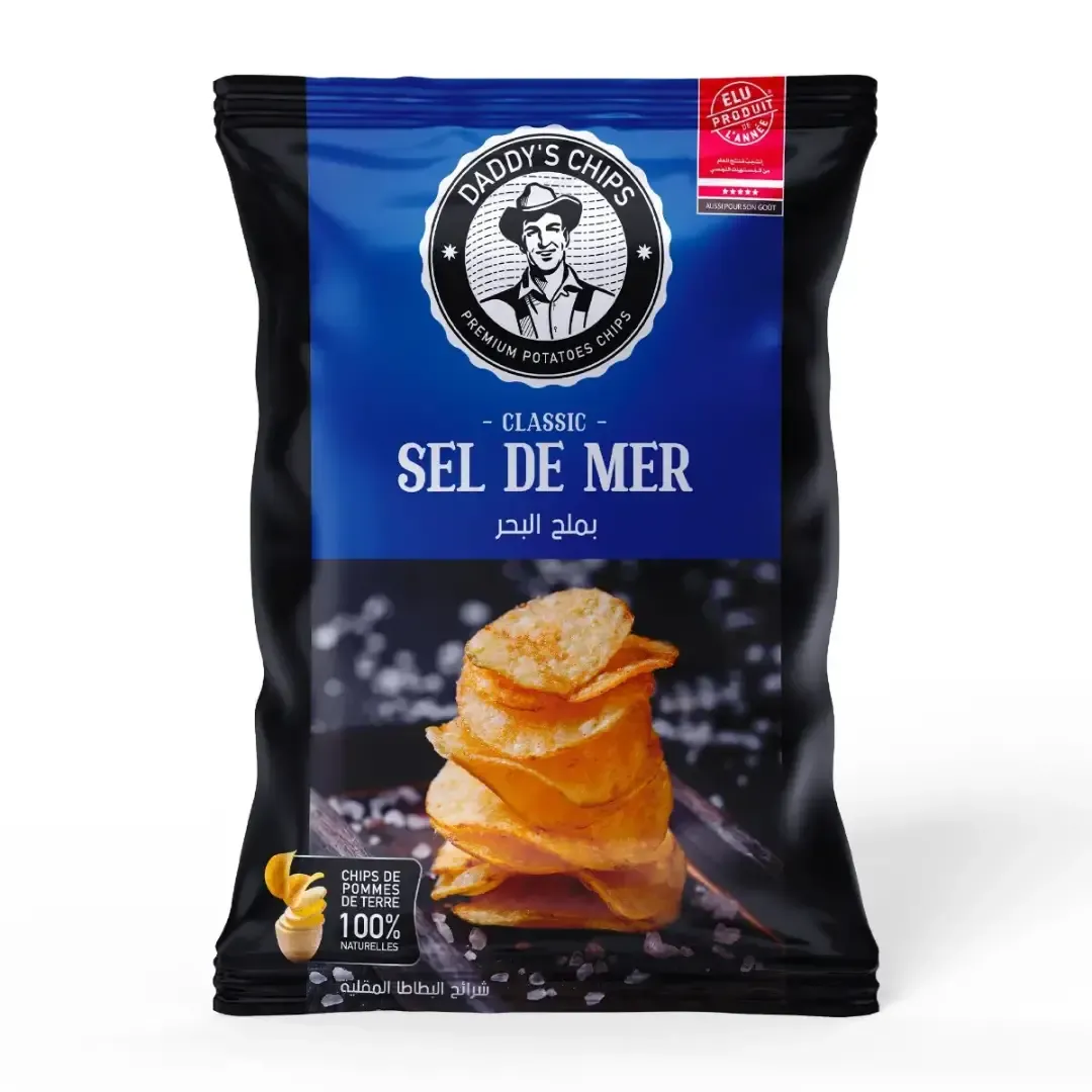 Chips de pomme de terre naturelle au sel de mer