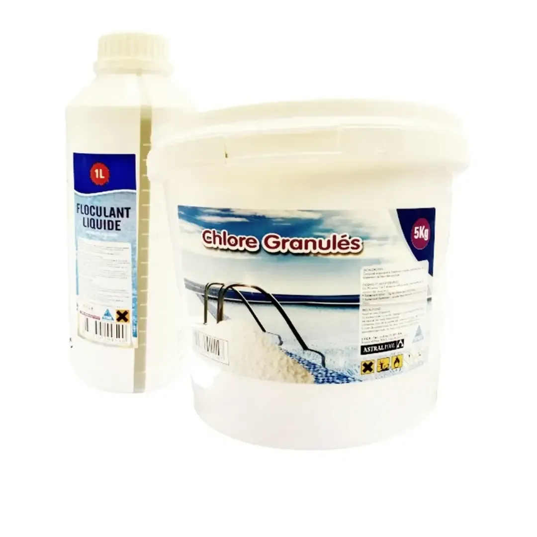 Chlore granulés 55% + Floculant 1L