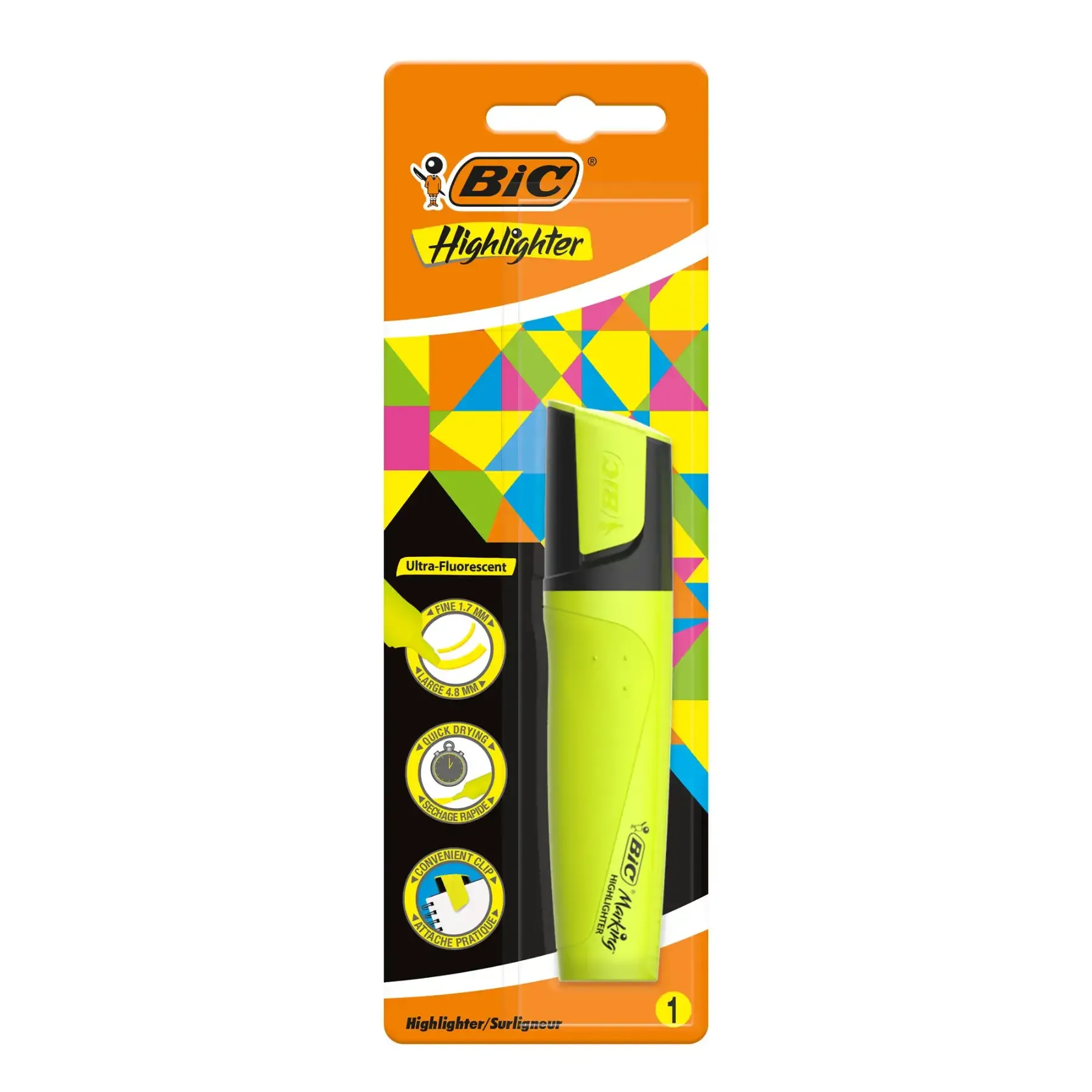 Surligneur plat jaune