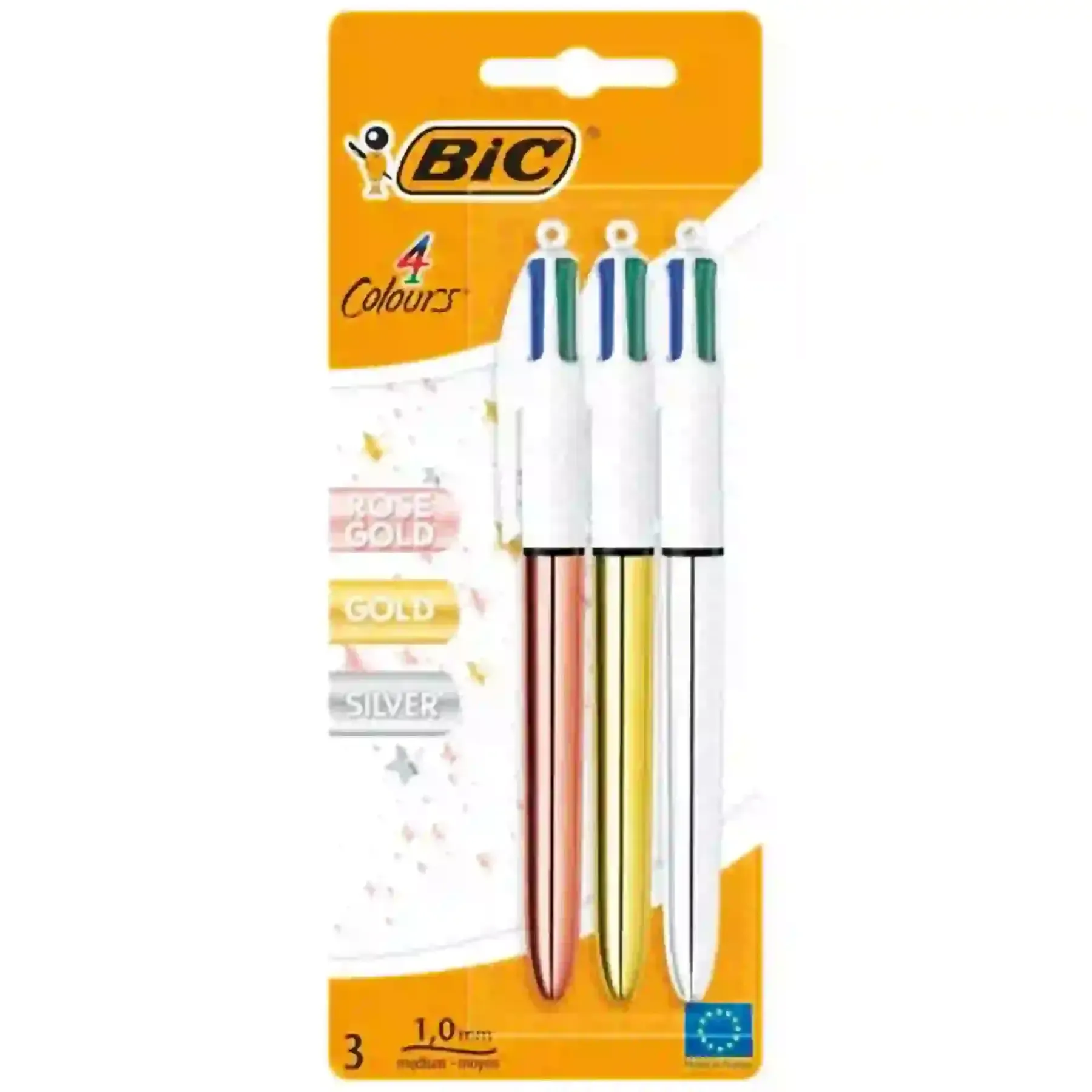 Lot de 3 stylos à bille 4 couleurs
