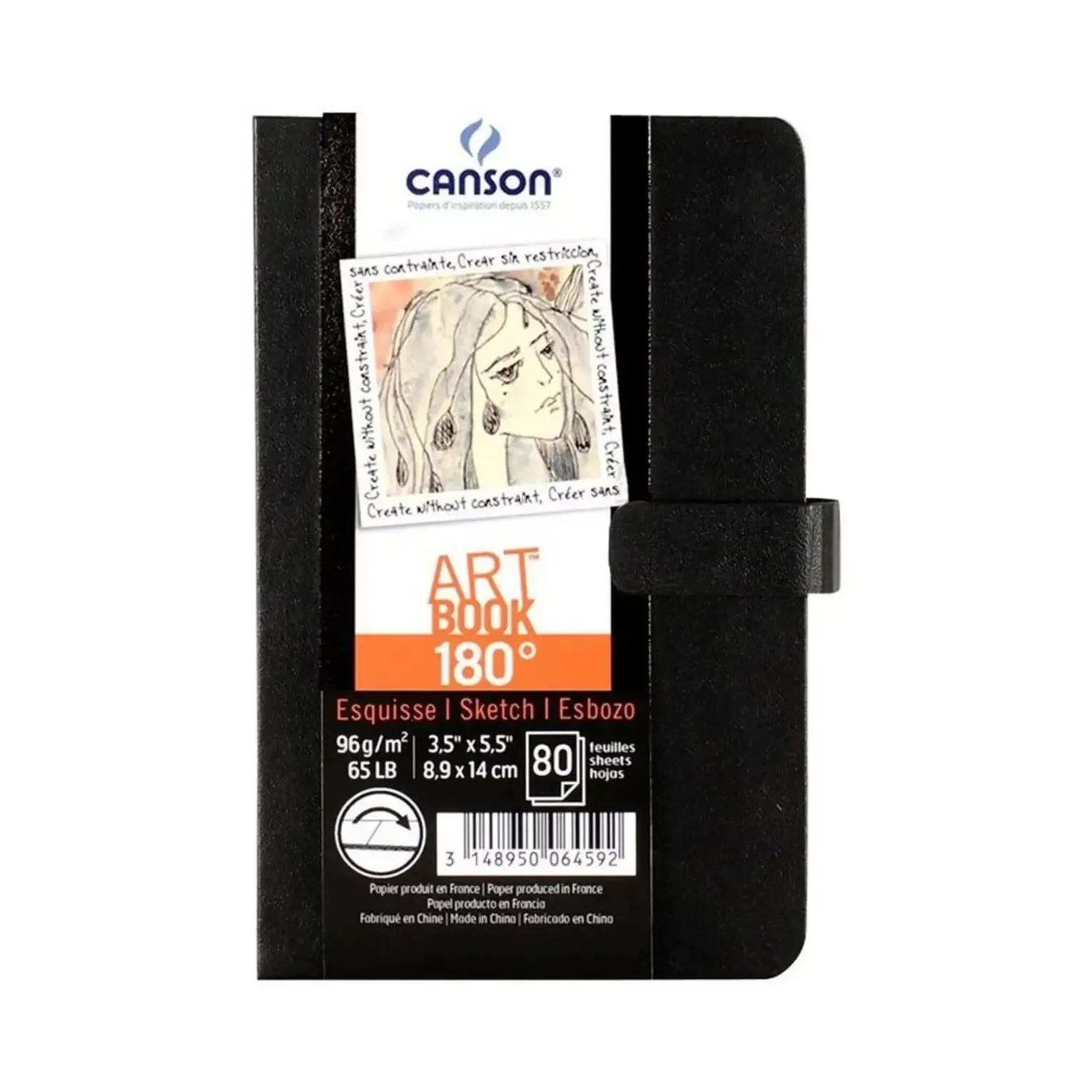 Carnet de dessin Art Book 180° de 80 pages noir