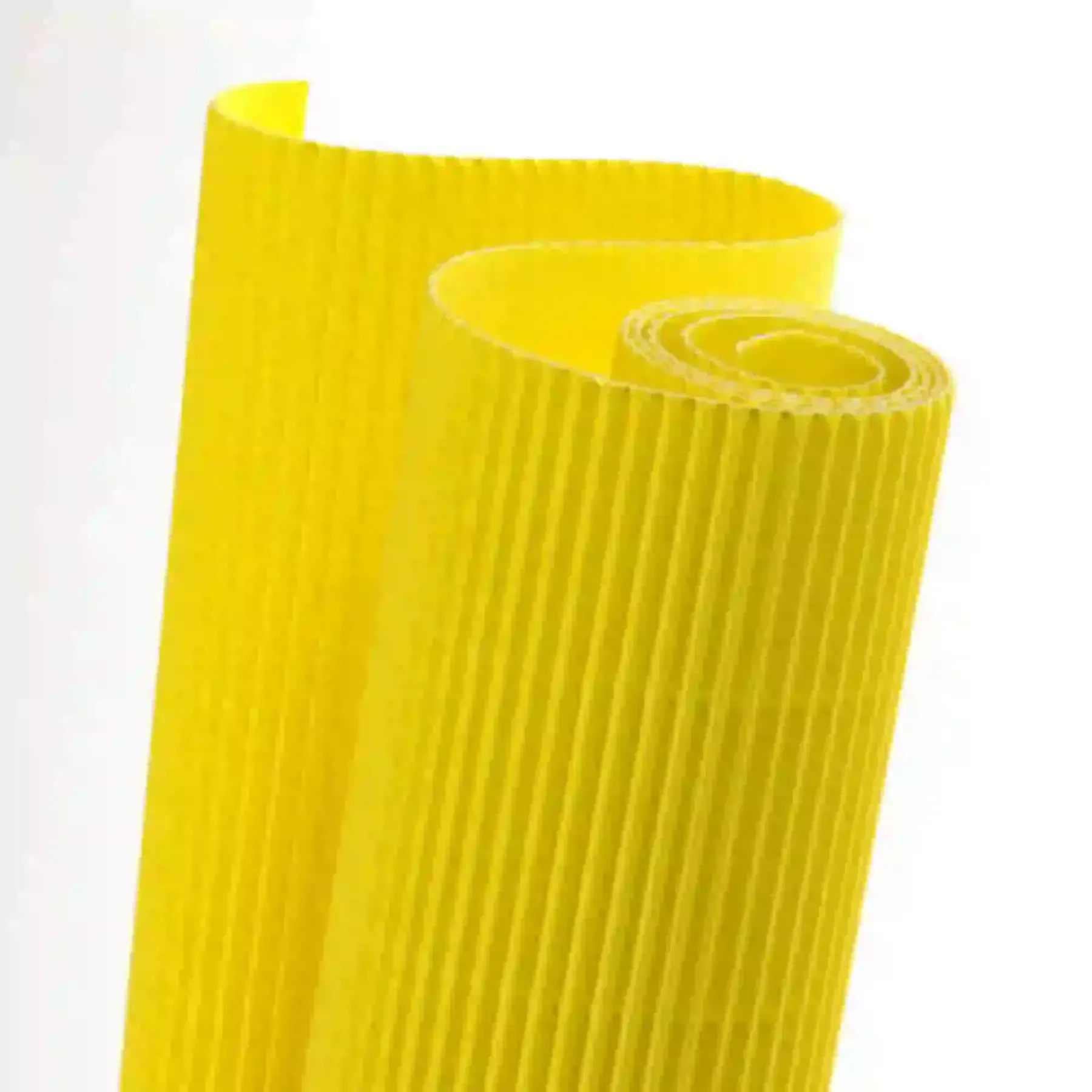 Papier carton ondulé couleur jaune citron
