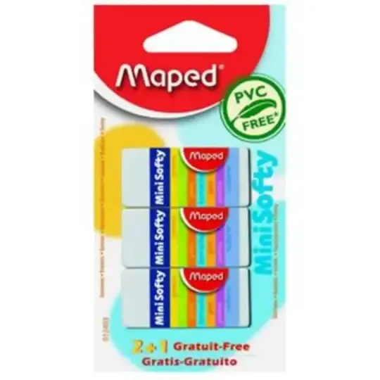 Lot de 3 gommes Mini Softy