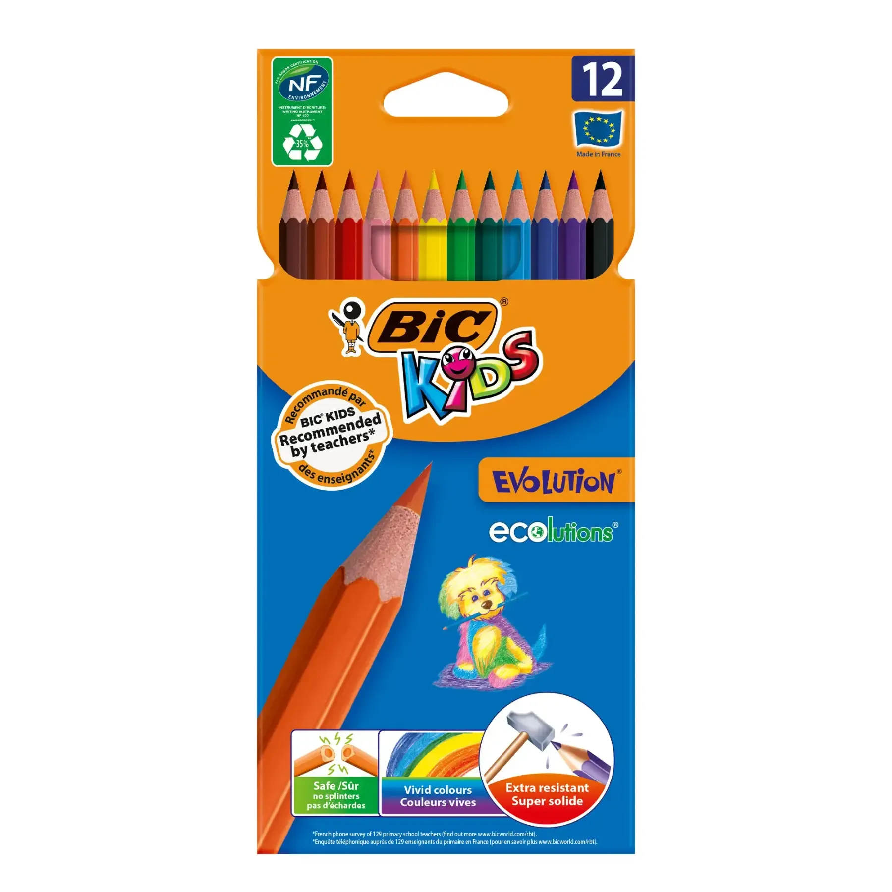 de 12 crayons de couleur BIC Kids Evolution