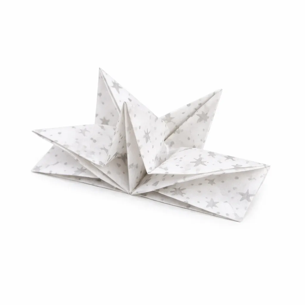 Lot de 12 Serviettes prépliée Étoile Argentée