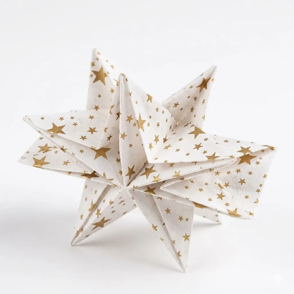 Lot de 12 Serviettes prépliée Étoile Or