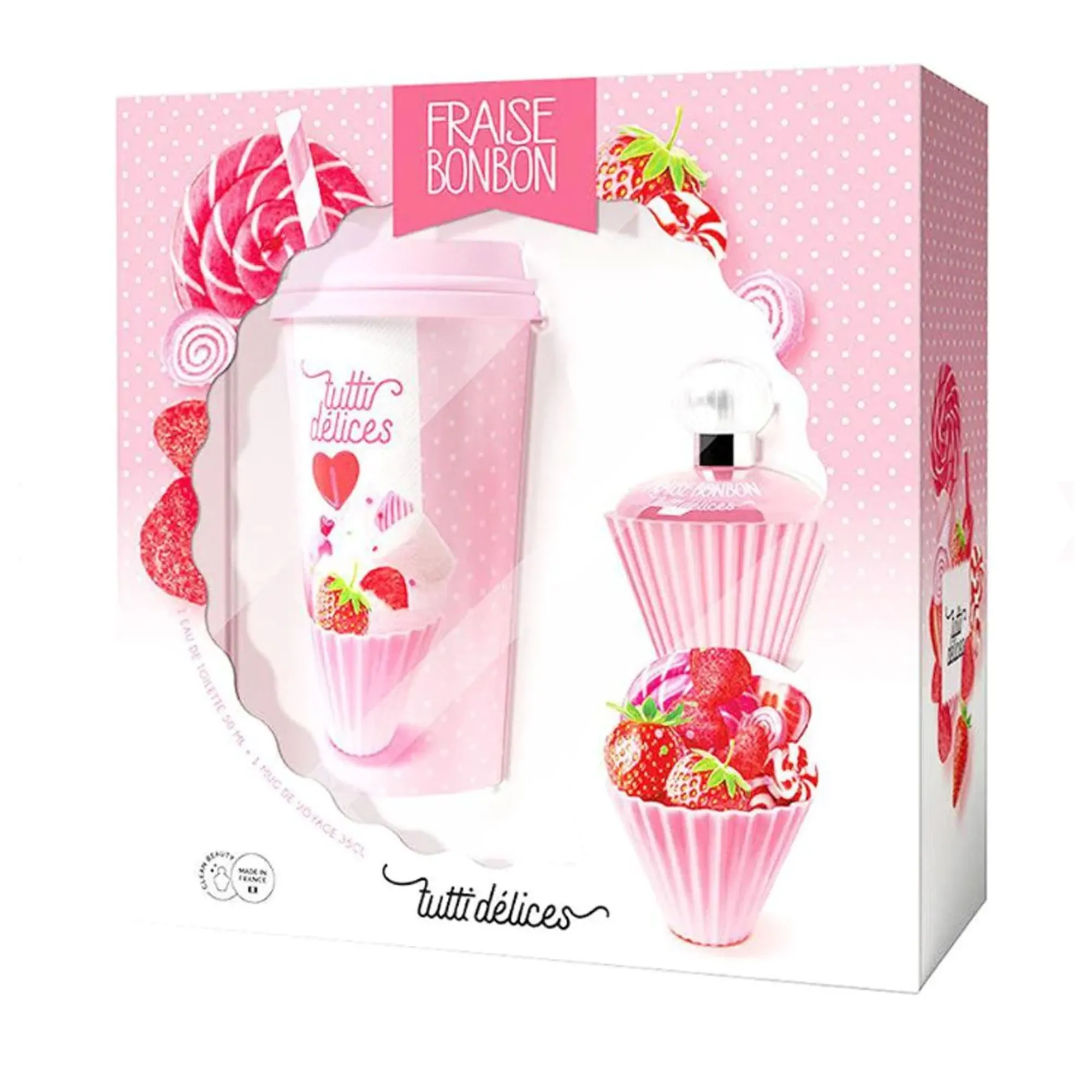 Coffret beauté eau de toilette avec mug de voyage