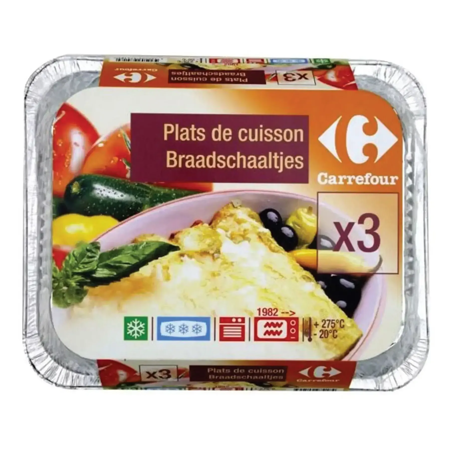 Lot de 3 plats de cuisson en aluminium CARREFOUR