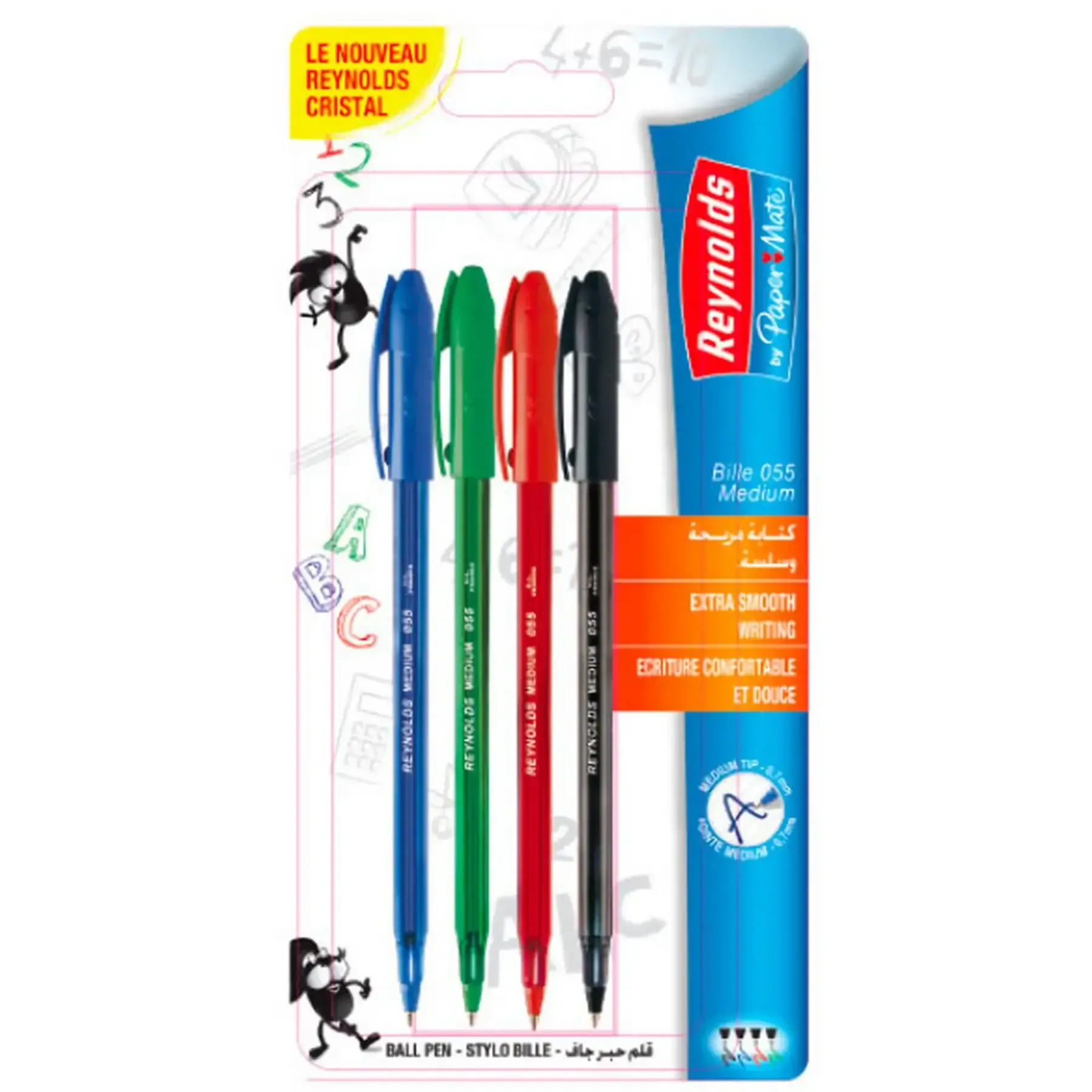 Stylos transparents couleurs assorties