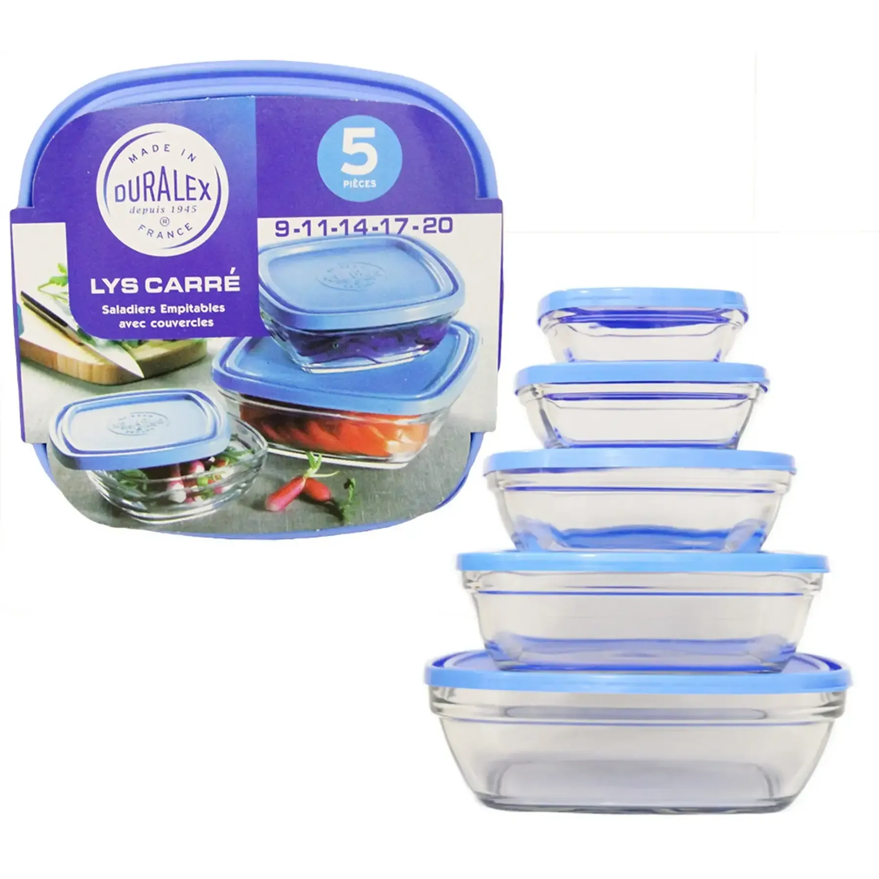 Le lot de 5 boîtes de conservation