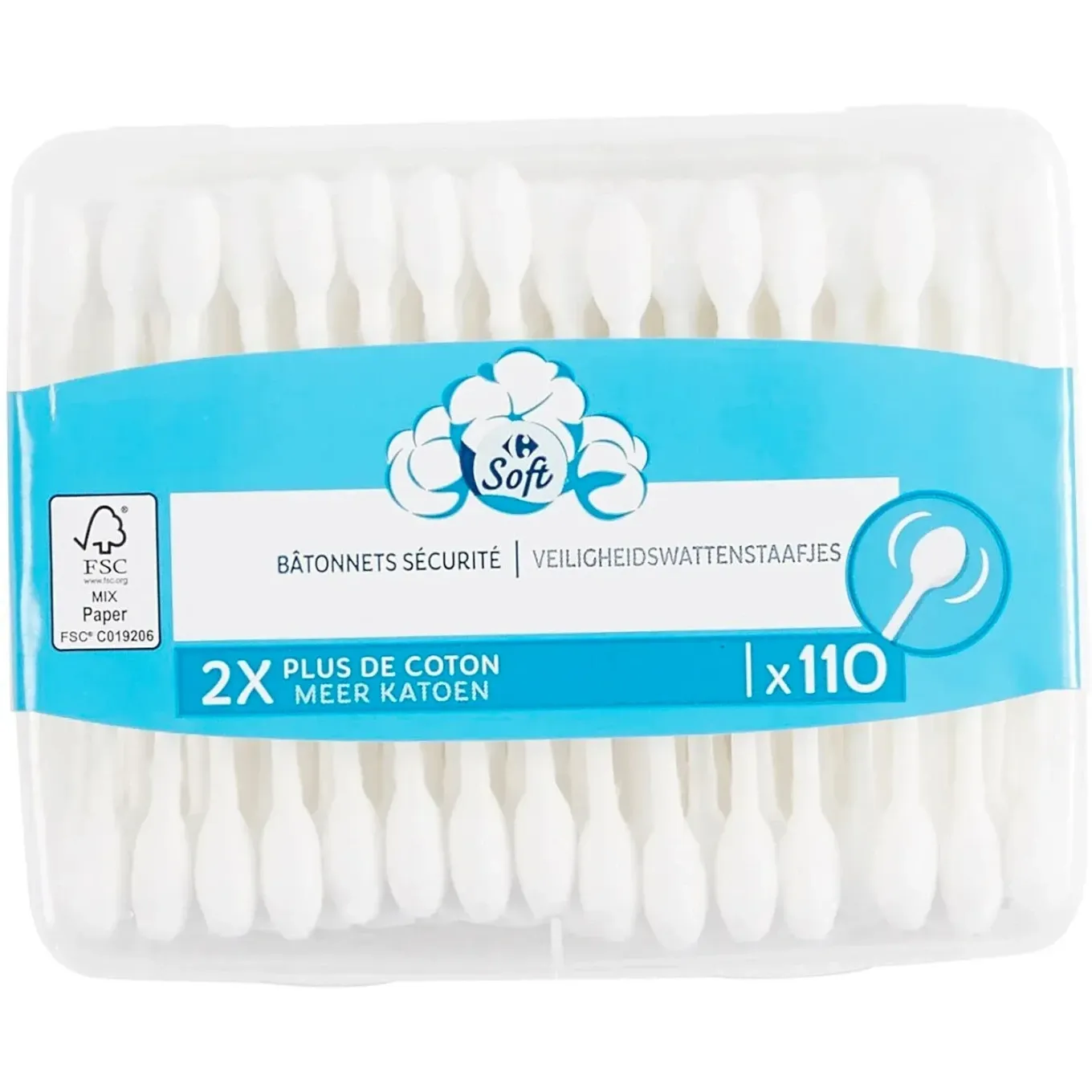 Cotons-Tiges Sécurité 100% coton