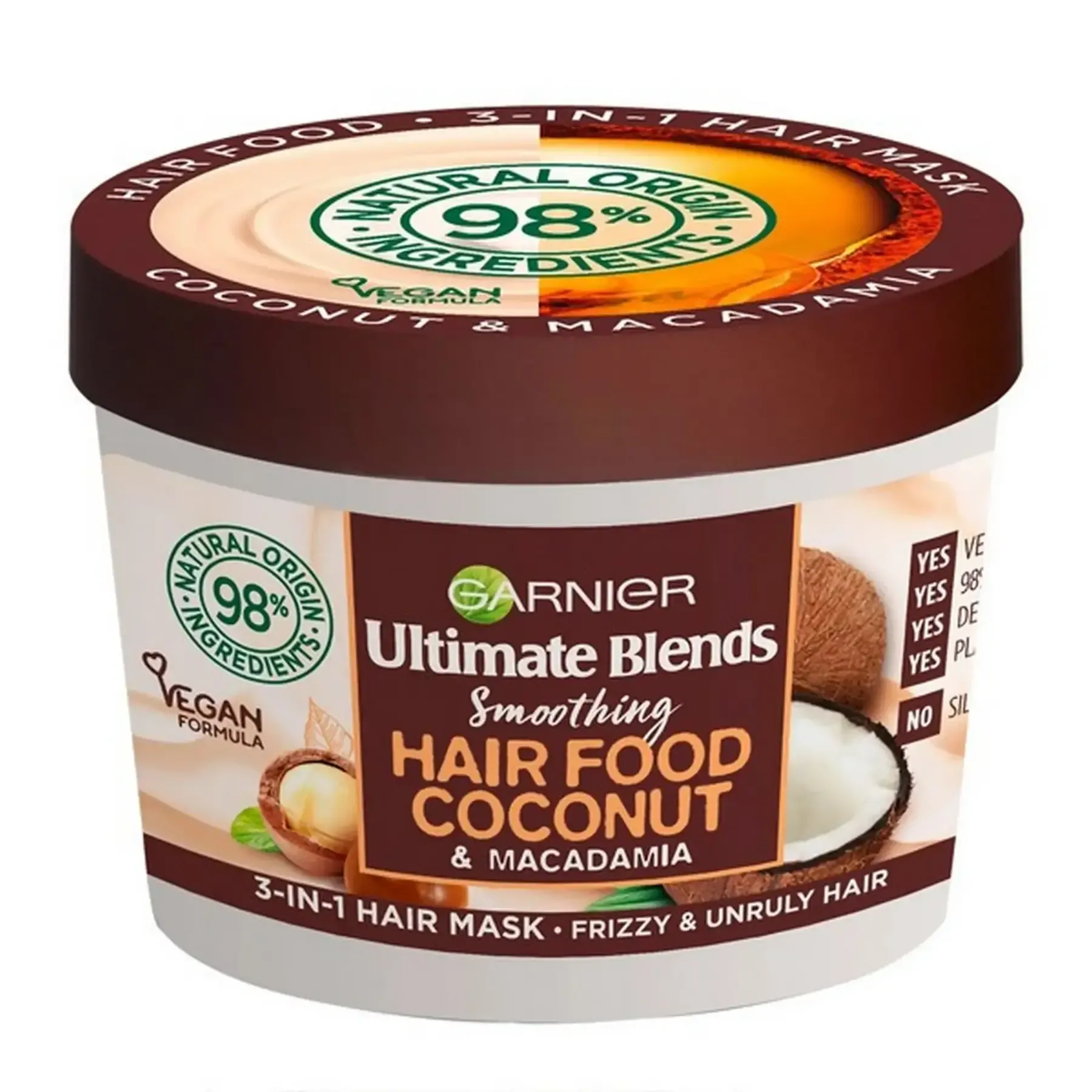 Masque capillaire 3 en 1 Hair food Ultra Doux noix de coco