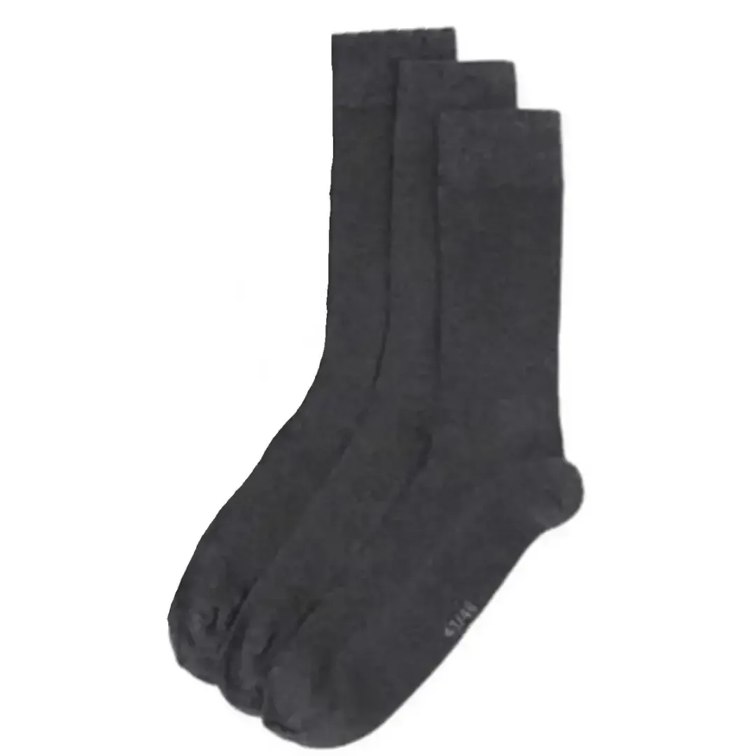 Lot de 3 paires mi-chaussettes homme anthracite en Lycra
