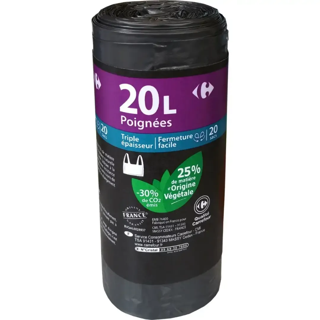 Sacs poubelle à poignées 20L