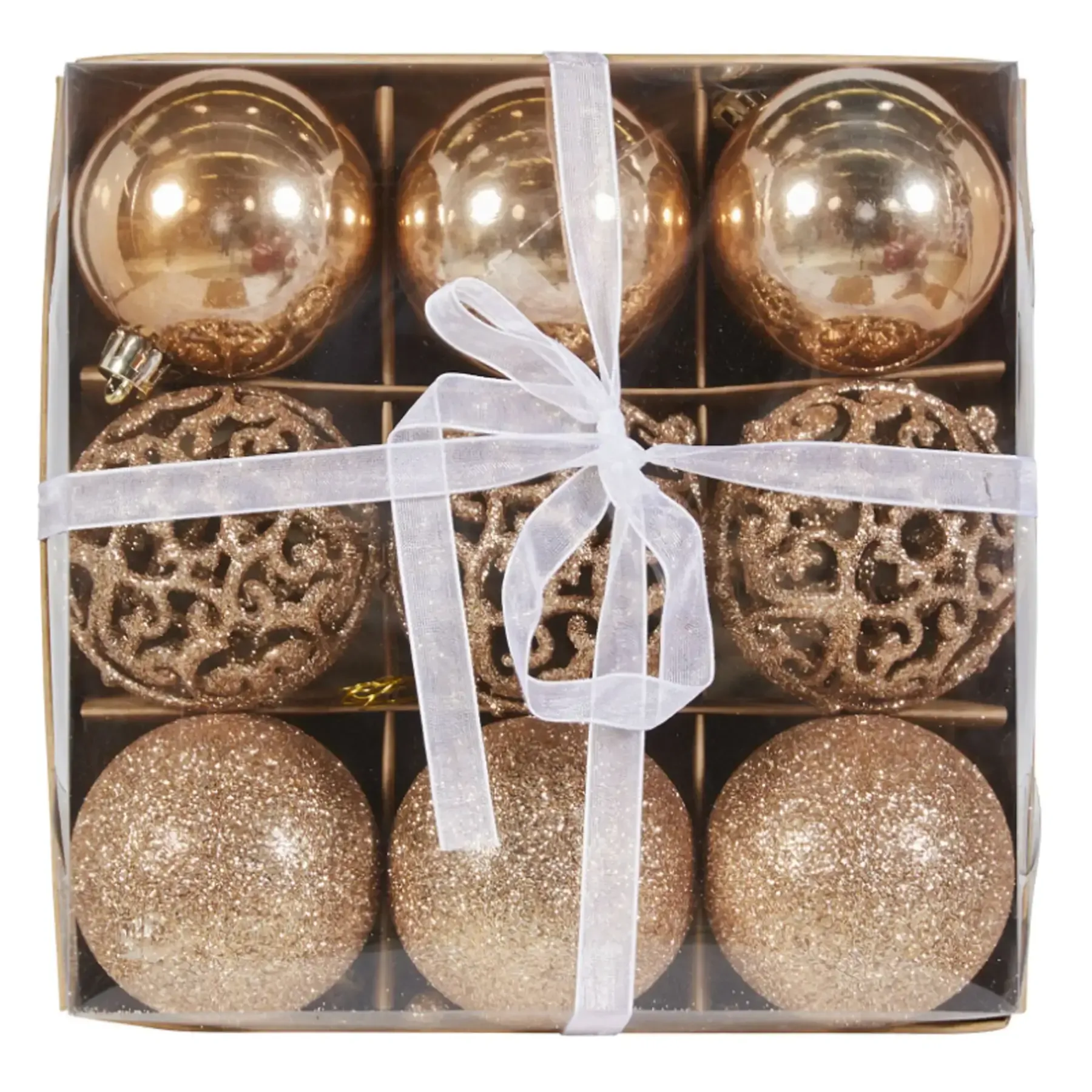 Coffret de 9 Boules Cuivrées