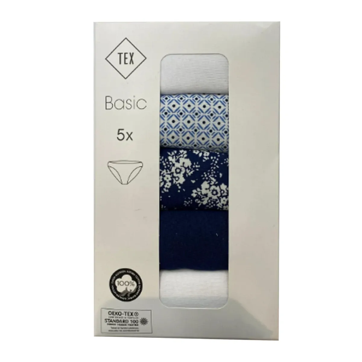 Lot de 5 slips Pour femme Bleu