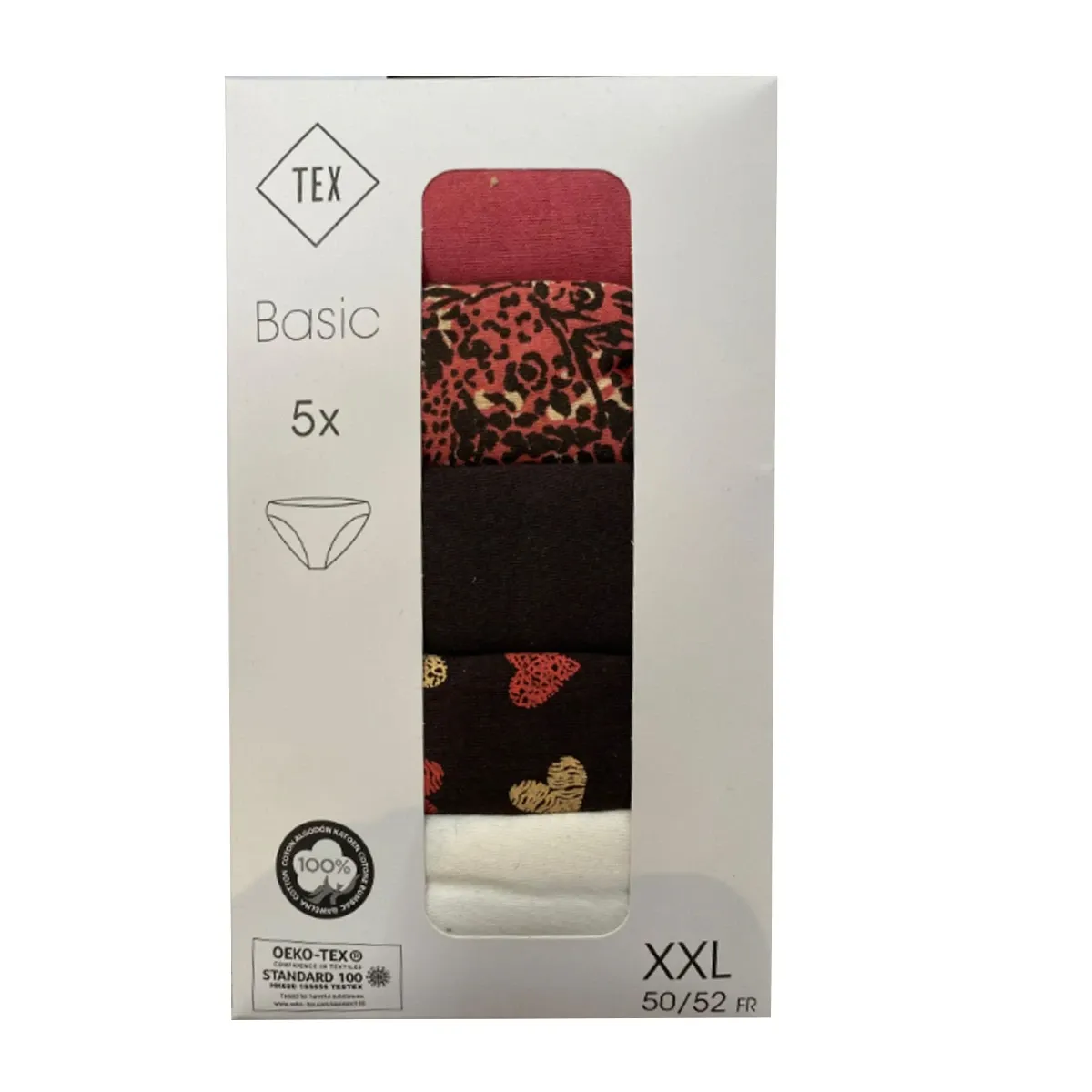 Lot de 5 slips Pour femme Marron