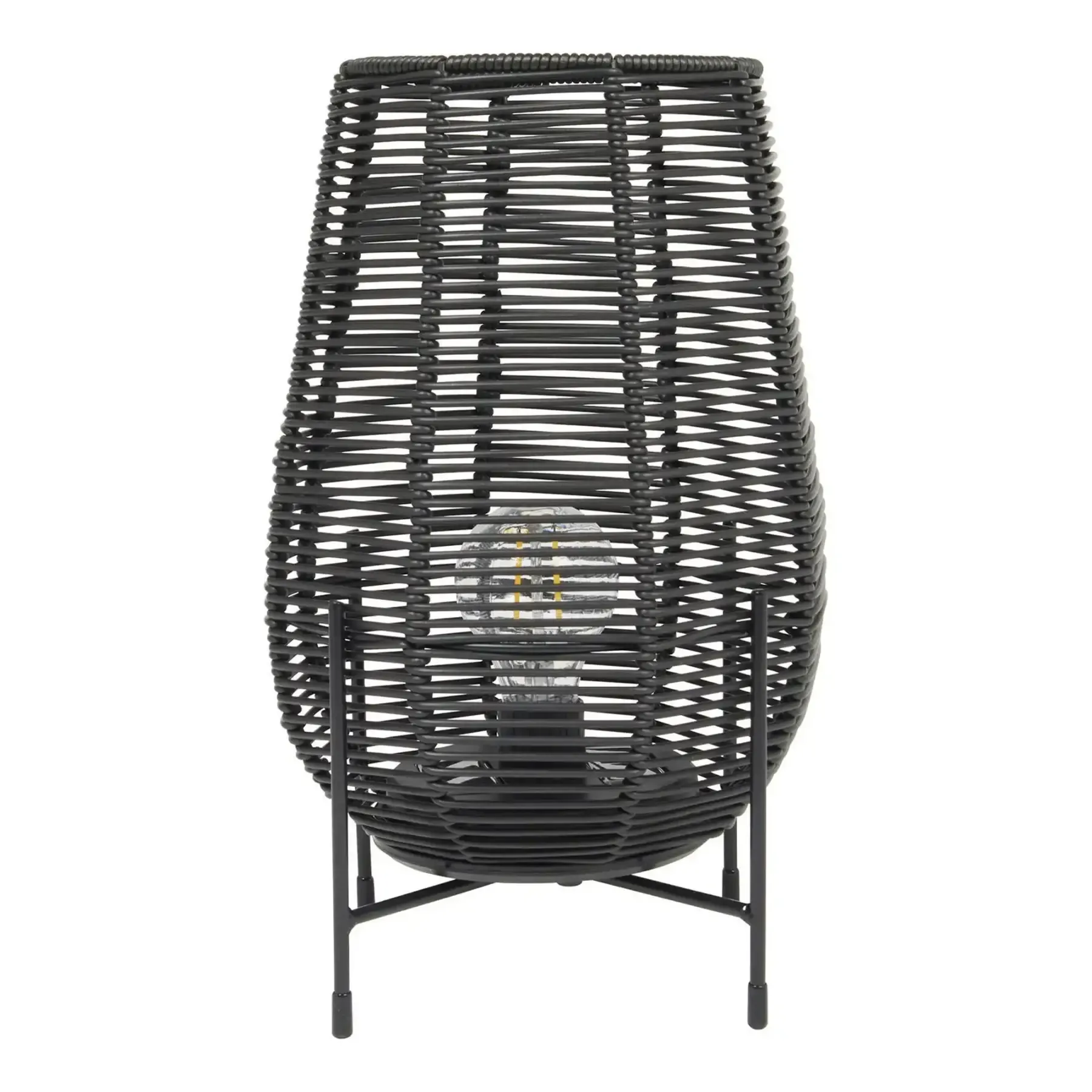 Lanterne solaire rattan avec pied