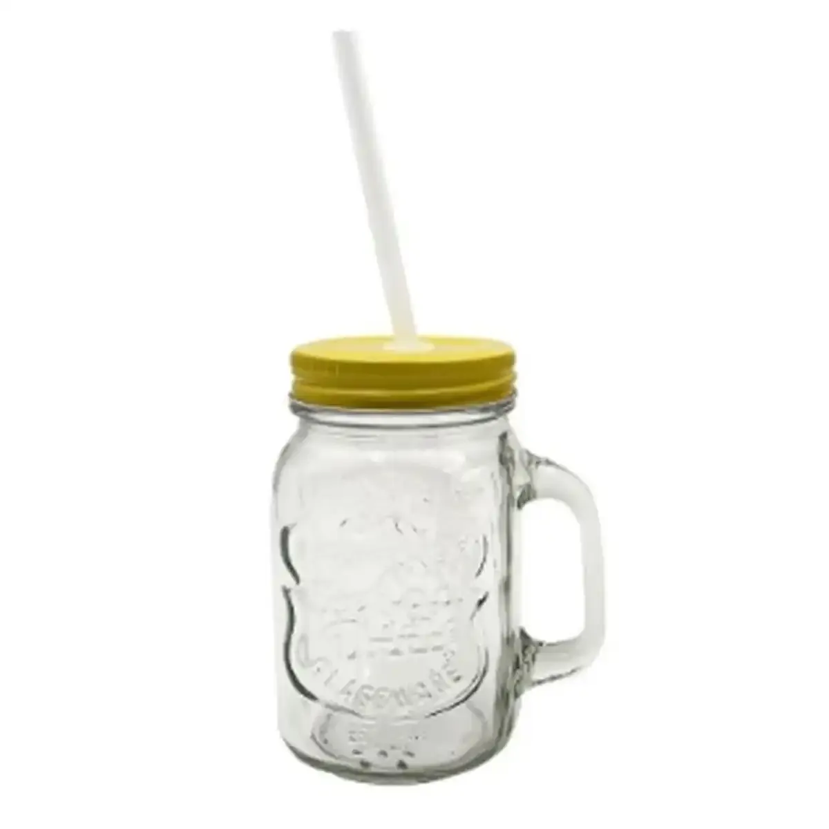 Verre avec paille 35cl - Jaune