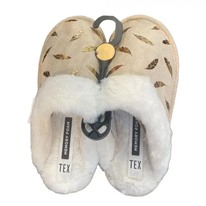 Pantoufles femme camel