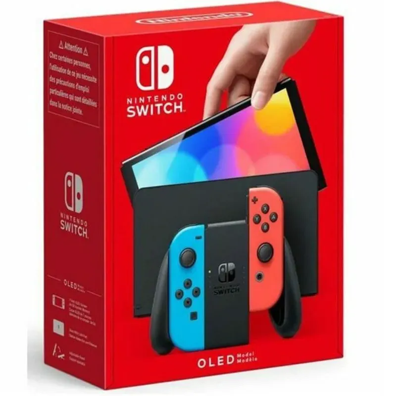 Nintendo Switch Console OLED manettes Joy‐Con Rouge et bleu