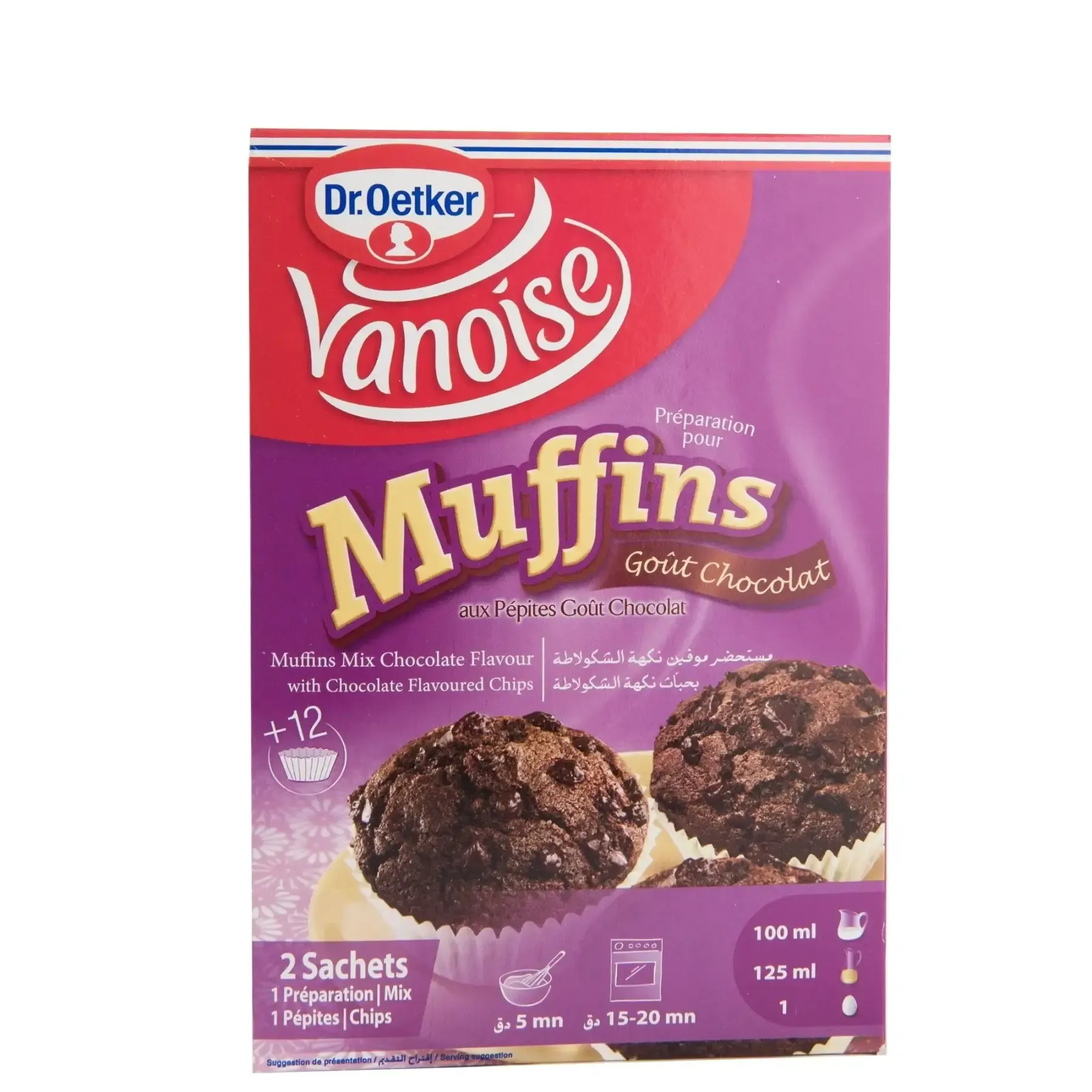 Préparation de muffins chocolat
