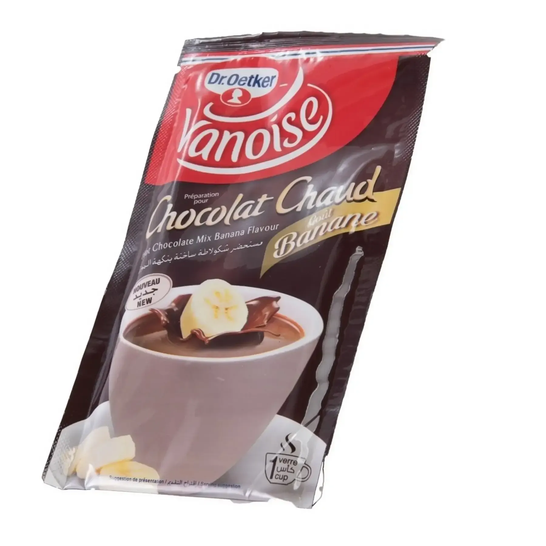Préparation de chocolat chaud banane