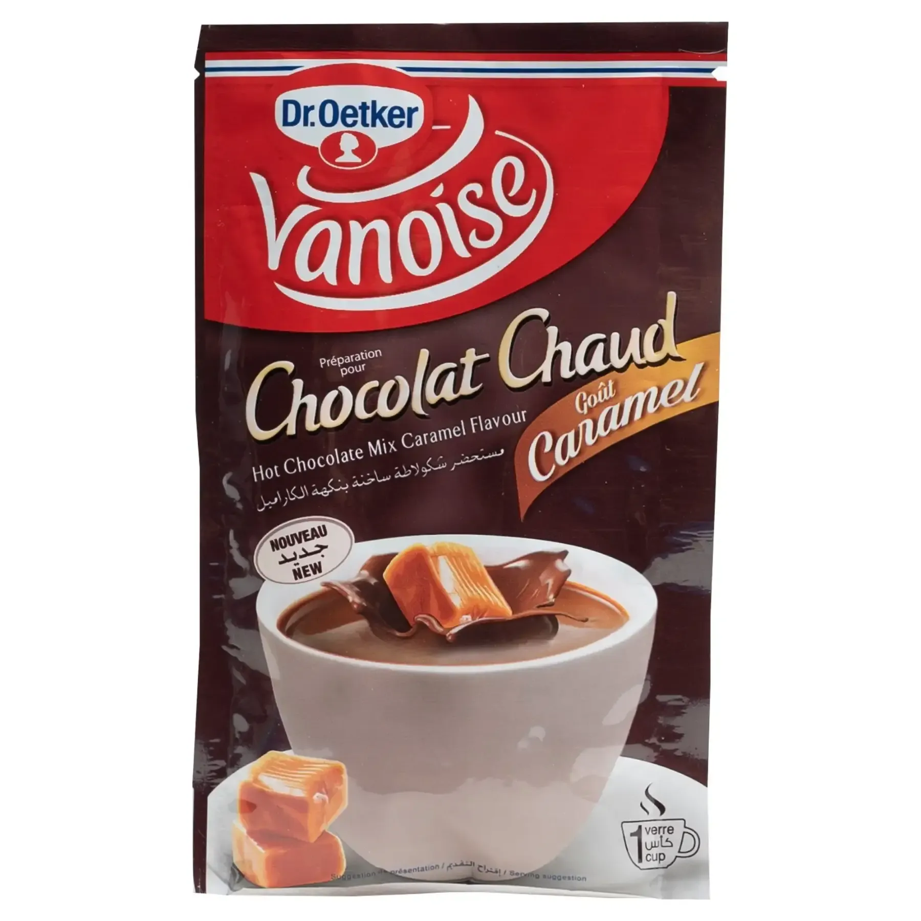 Préparation de chocolat chaud caramel