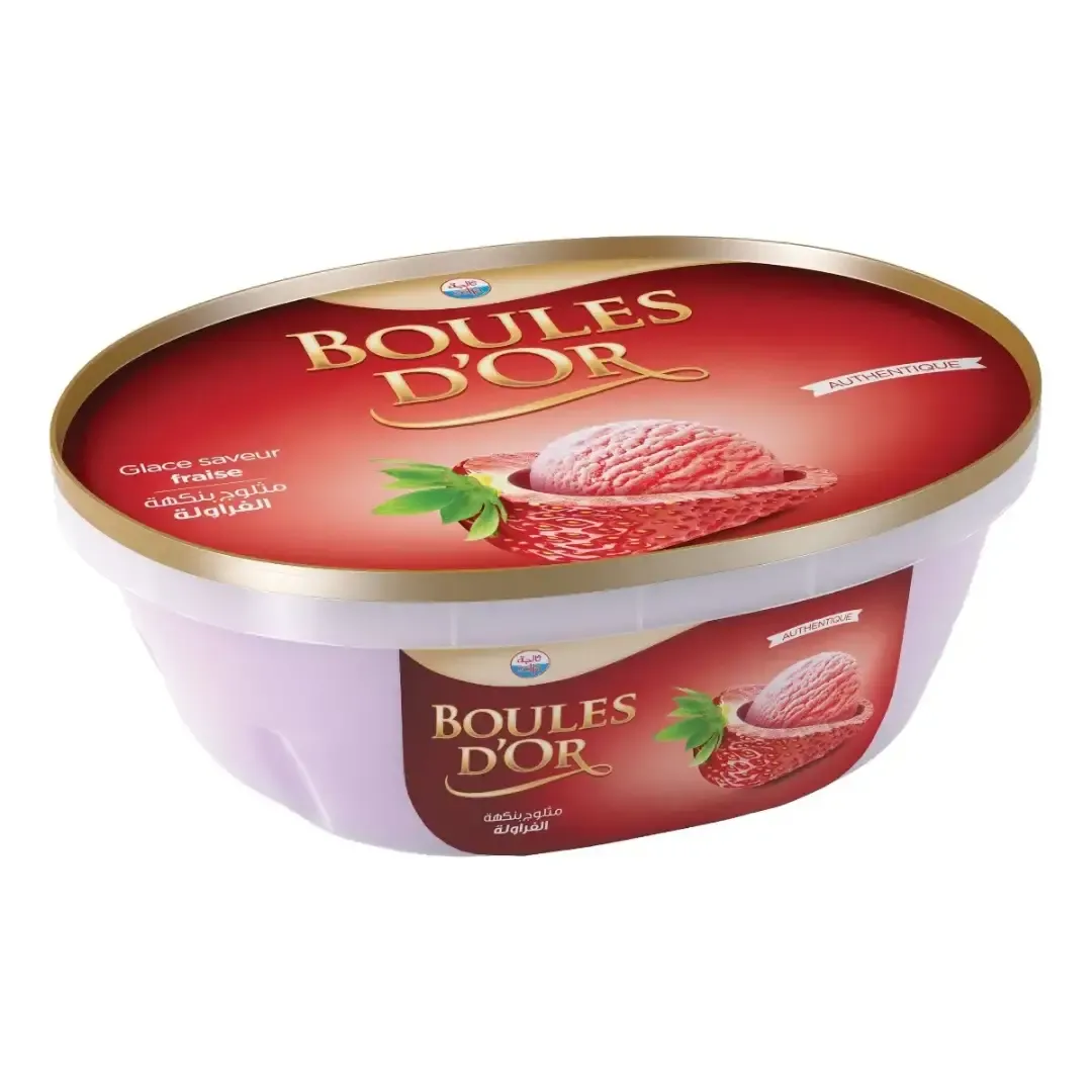 Glace familiale fraise Boules d'or
