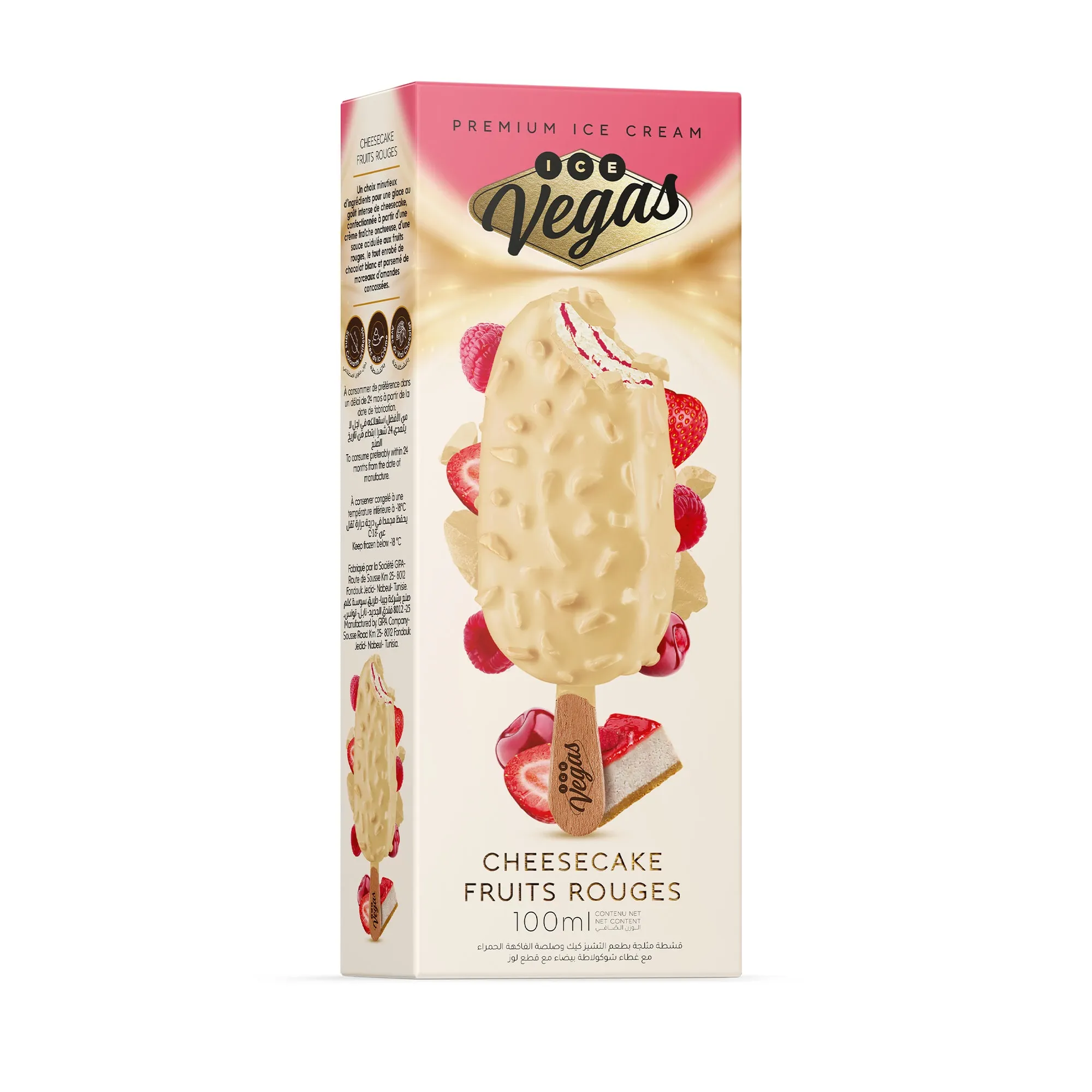 Glace cheese cake aux fruits rouges