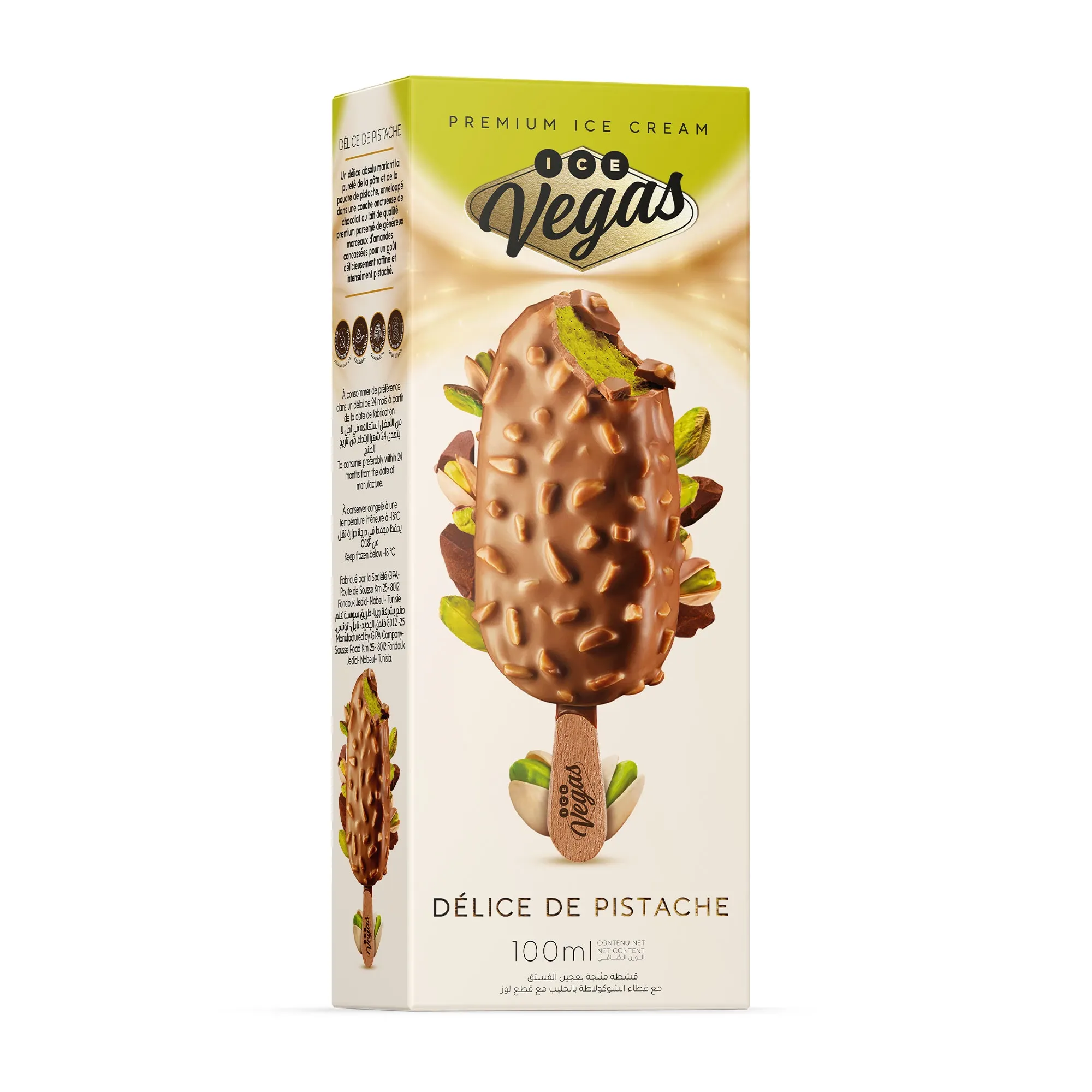 Glace pistache chocolat