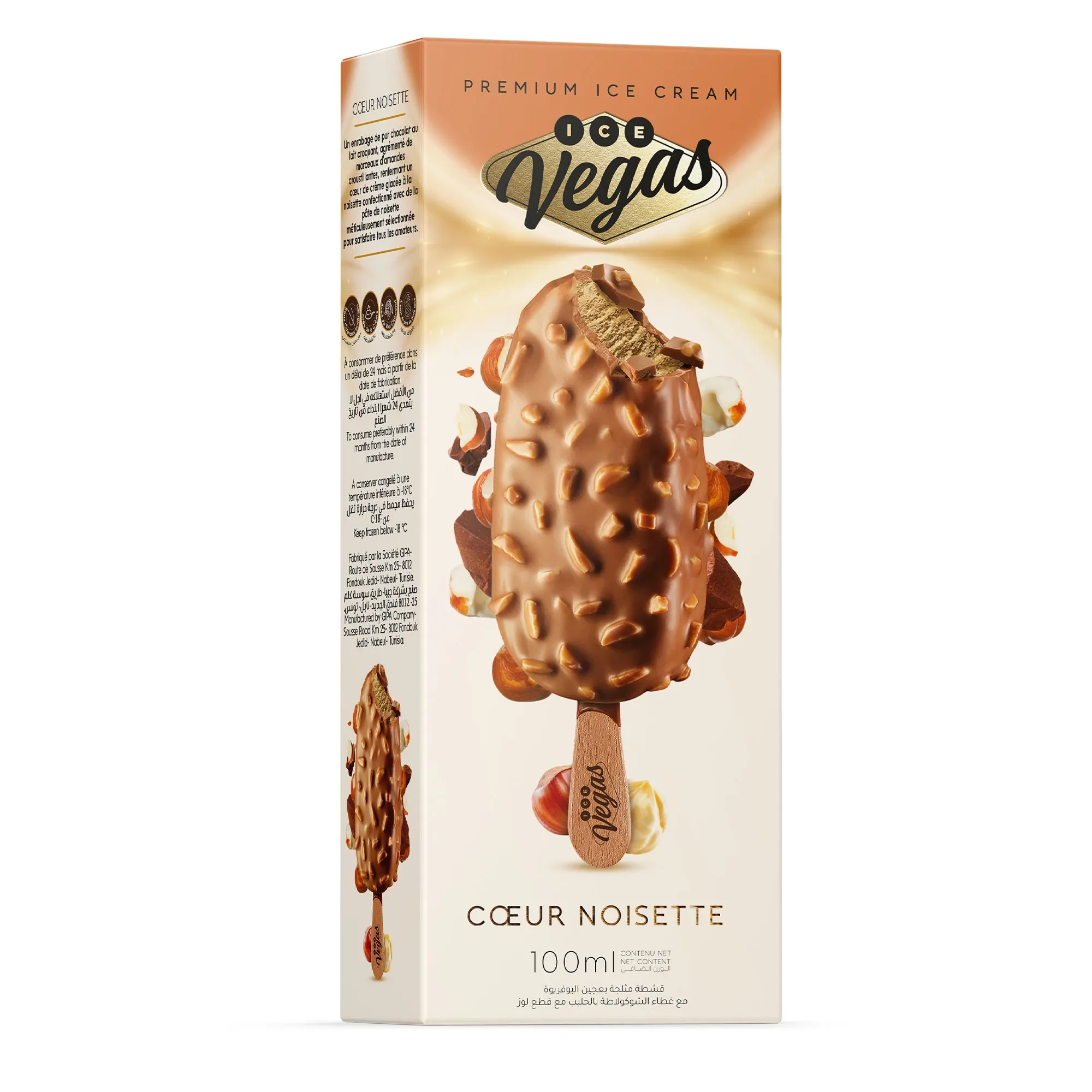 Glace noisette chocolat