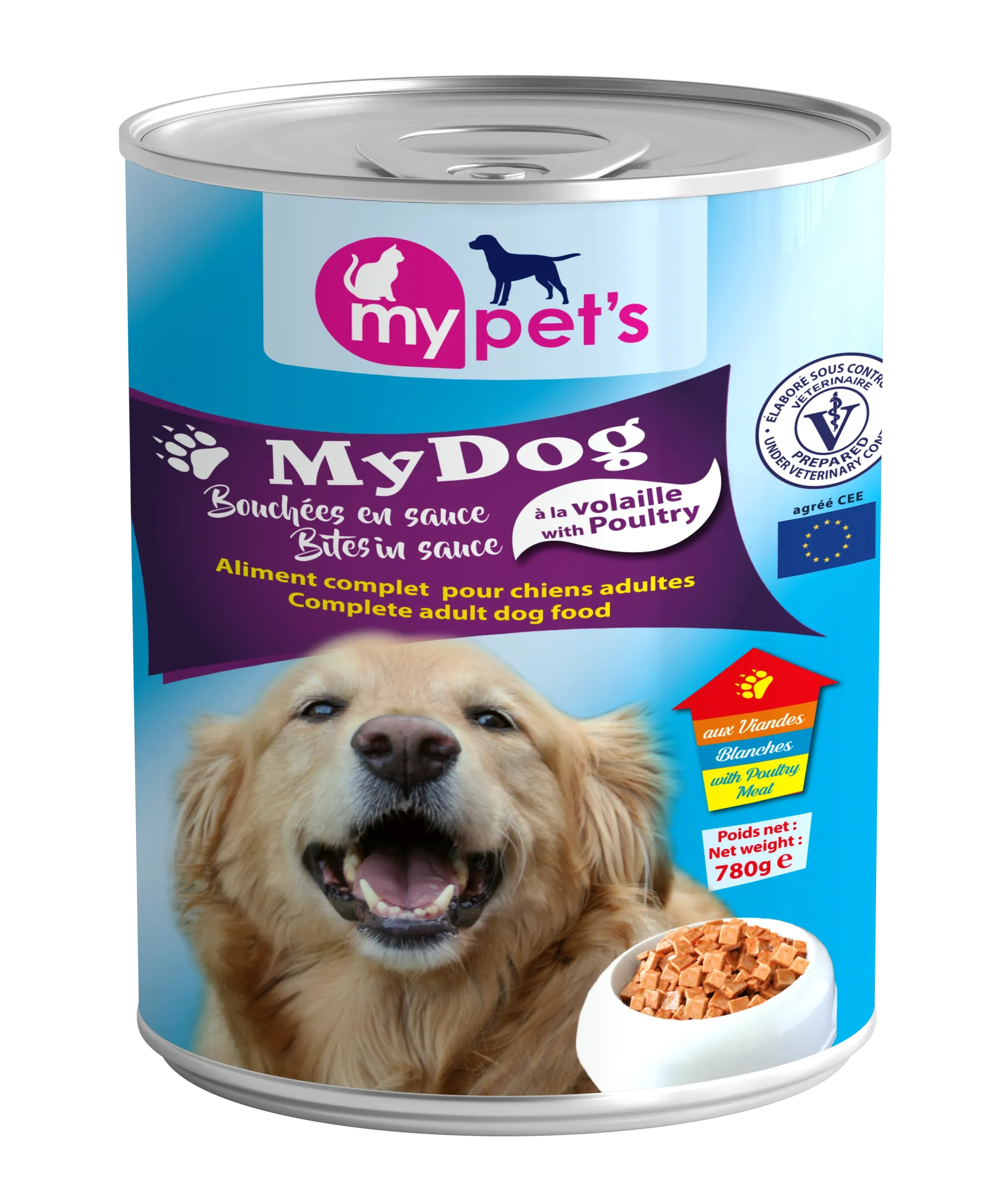 Bouchées en sauce à la volaille pour chiens adultes My Dog