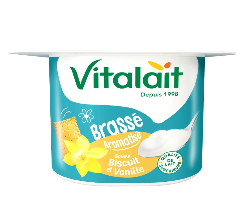Yaourt brassé saveur biscuit vanille