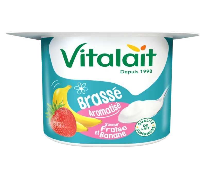 Yaourt brassé saveur fraise banane
