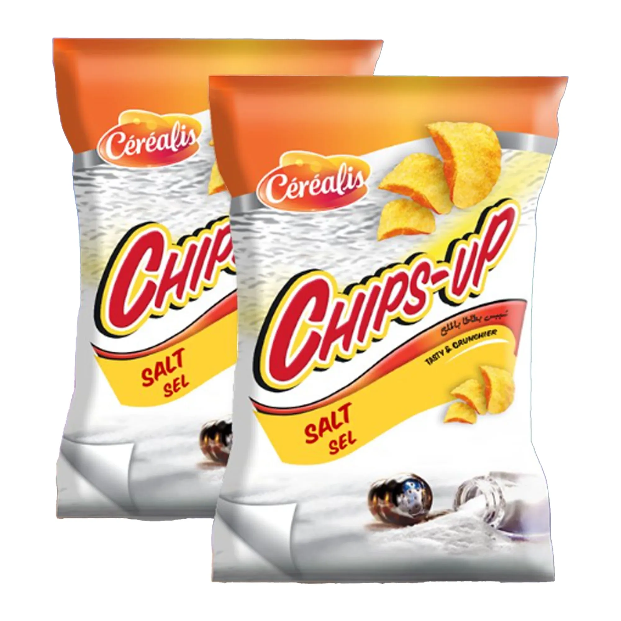 Lot de 2 sachets chips au sel
