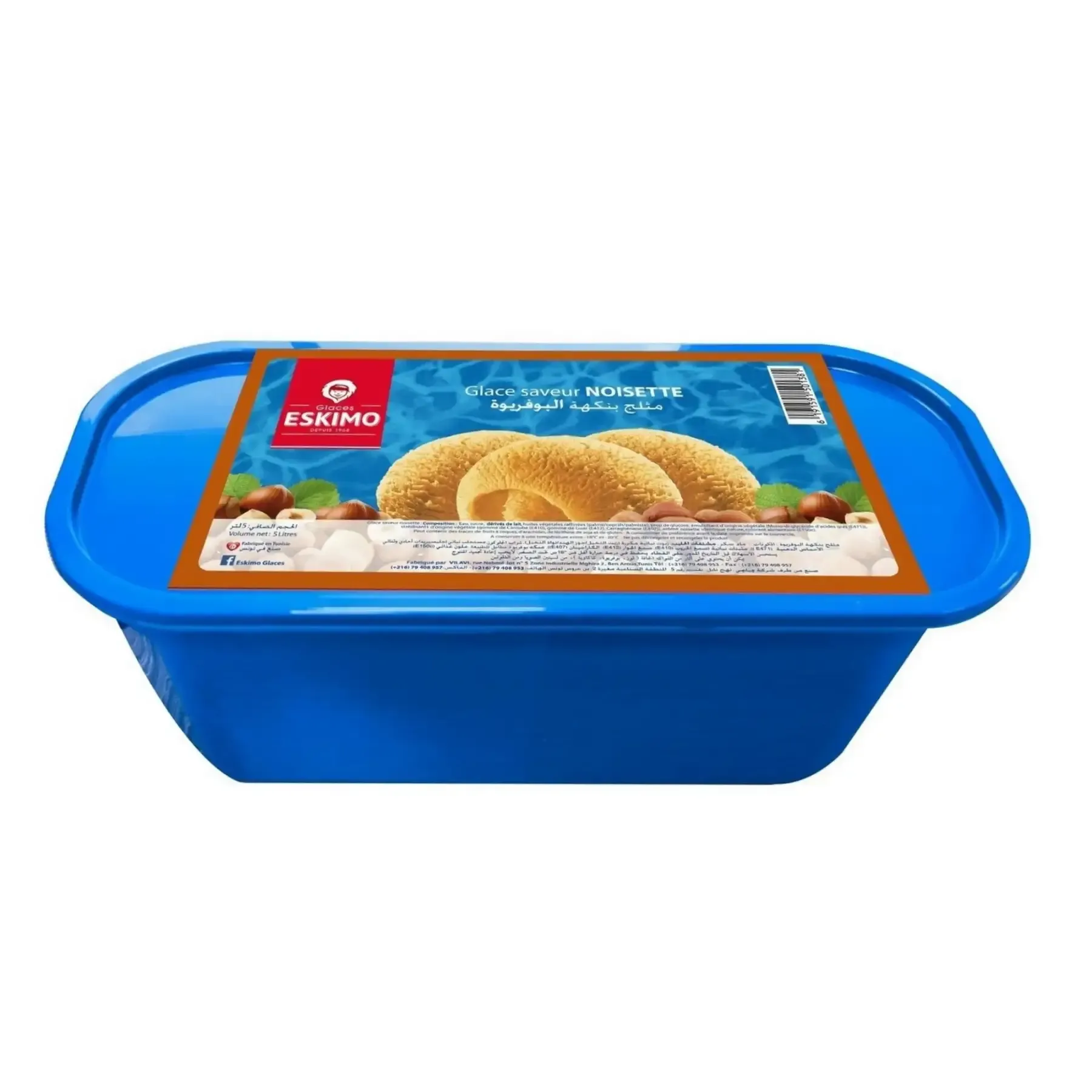 Glace familiale saveur noisette