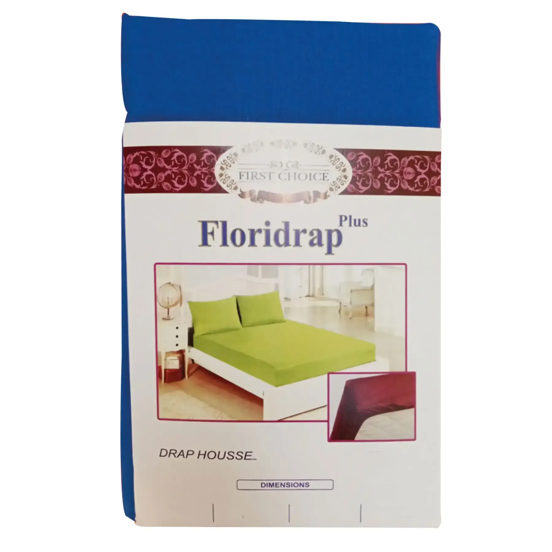 Drap plat uni 2 places bleu pétrole