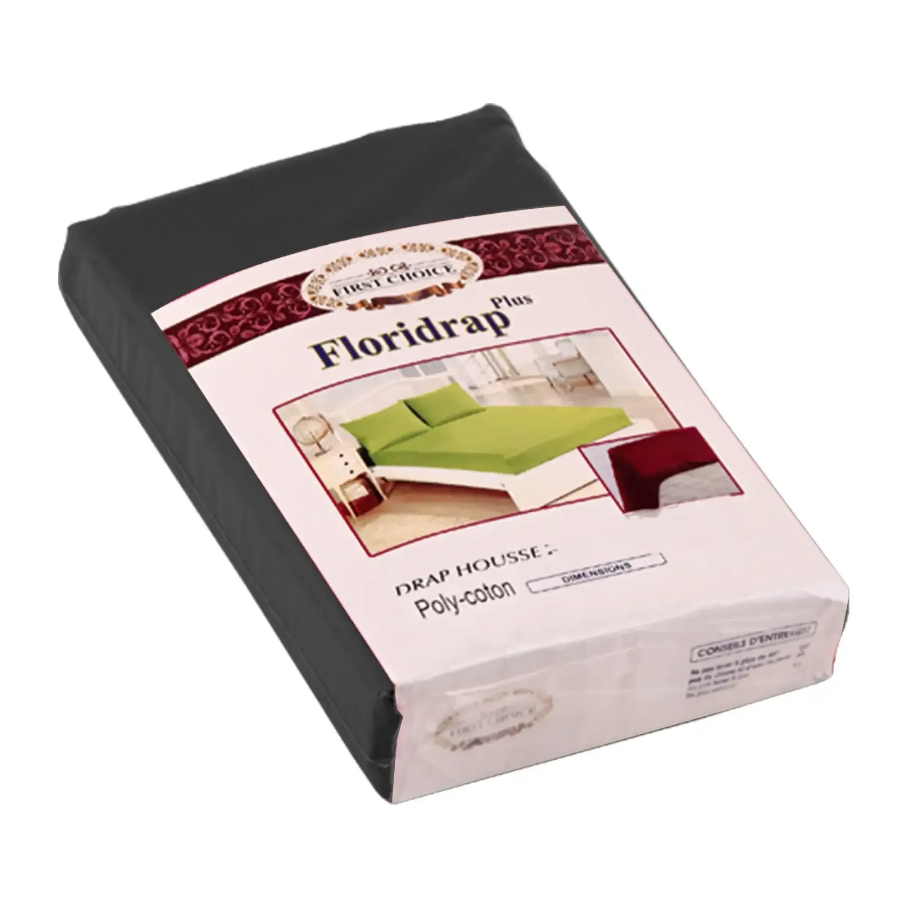 Drap plat uni 2 places gris