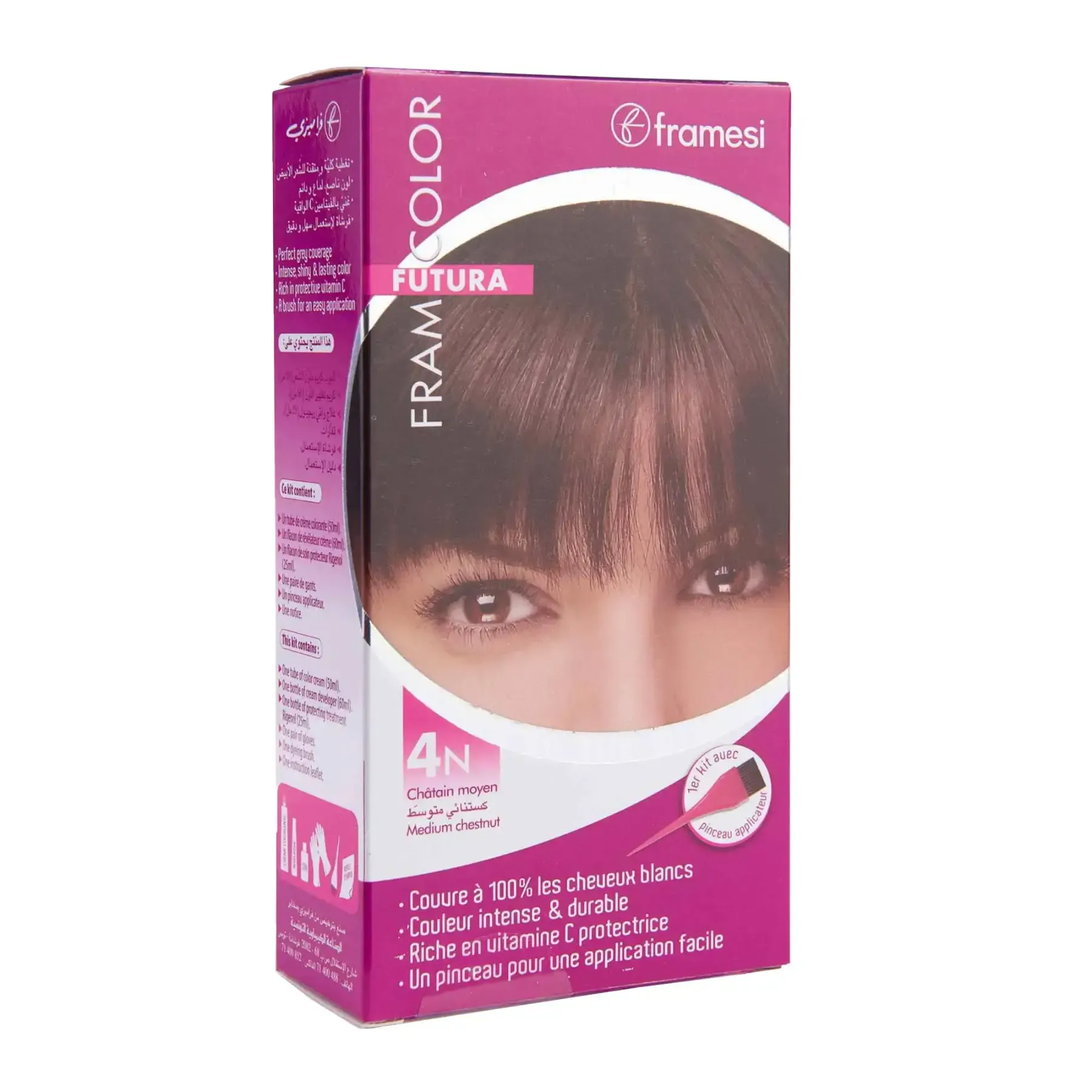 Coloration cheveux 4N châtain moyen