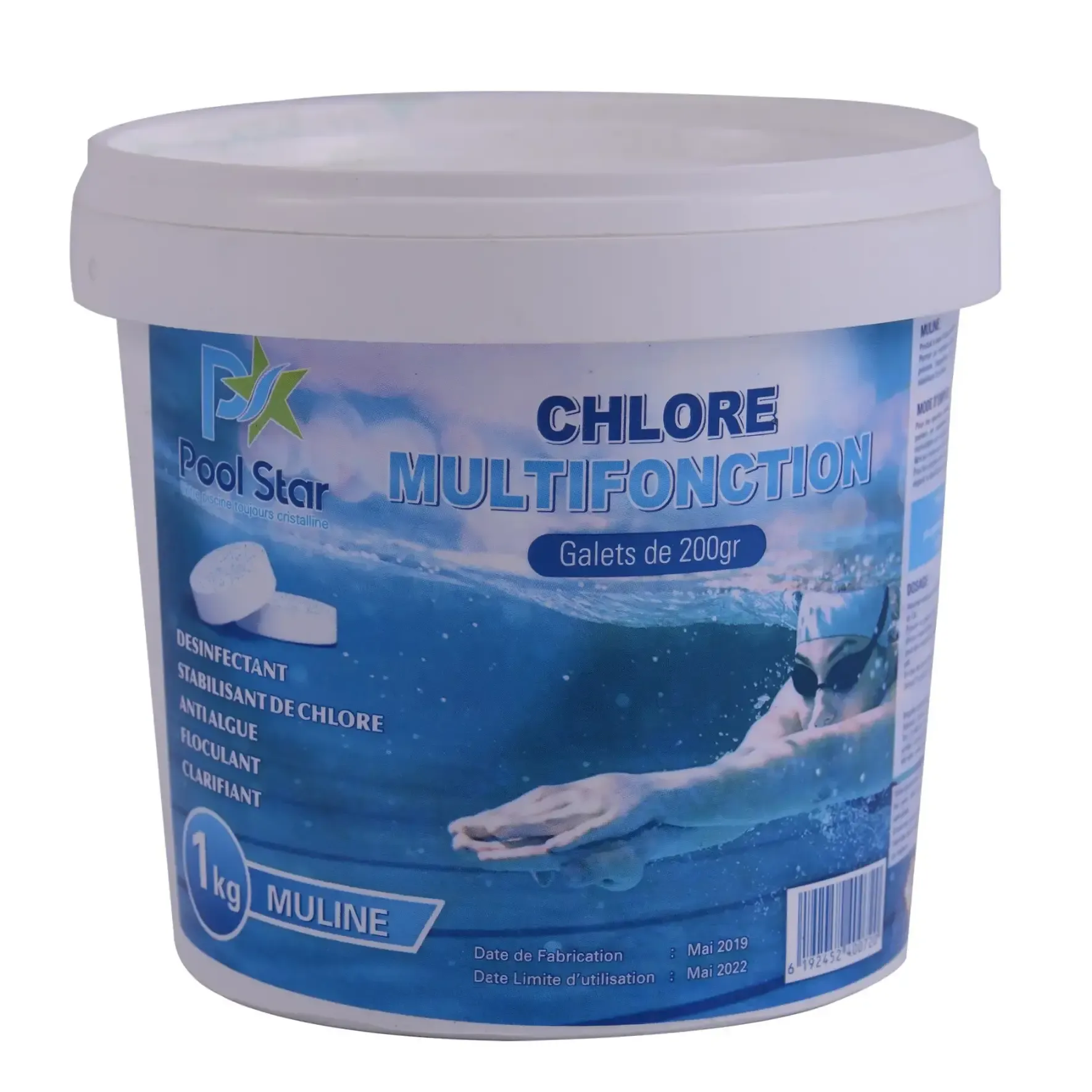 Chlore multifonctions en galets de 200g