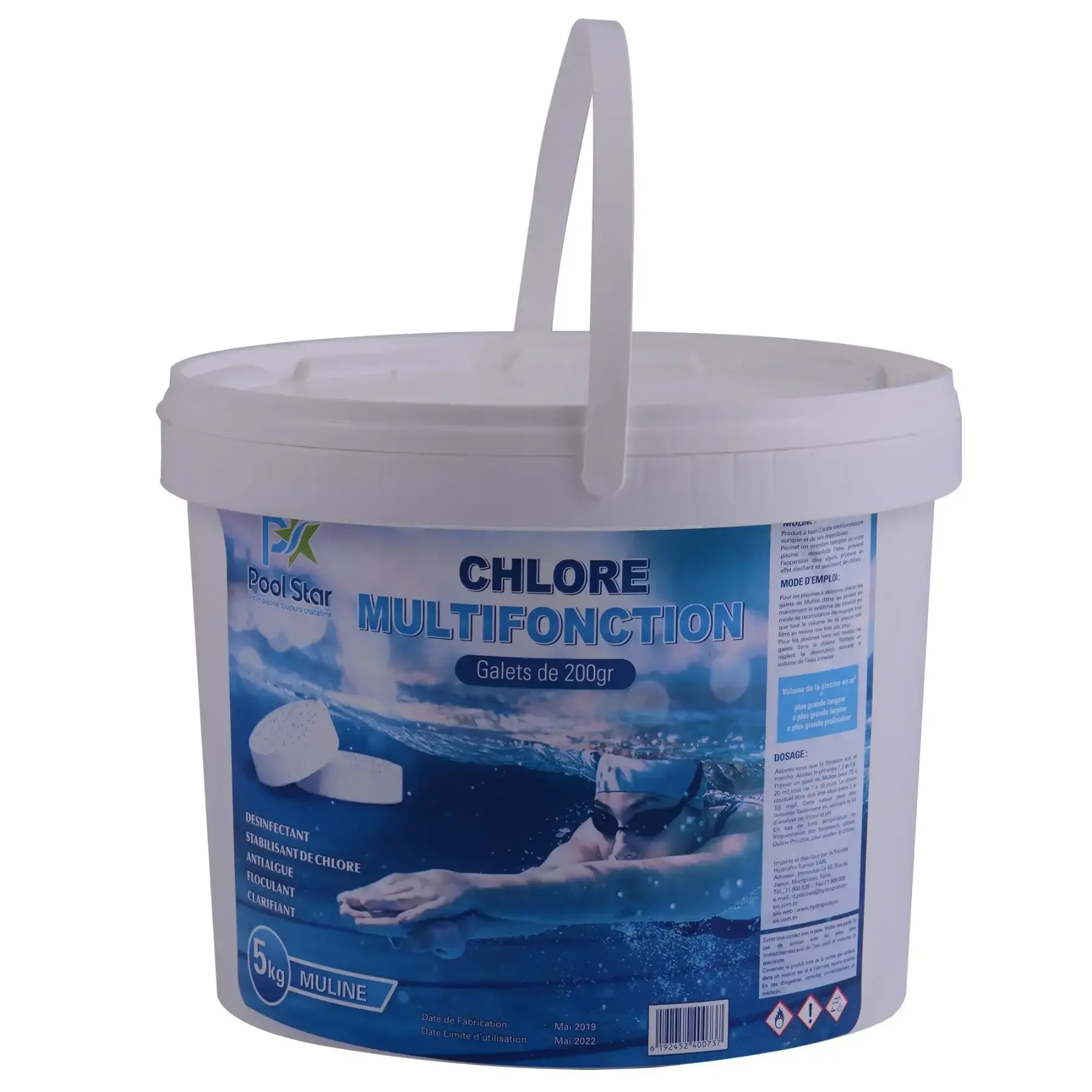 Chlore multifonctions en galets 5Kg