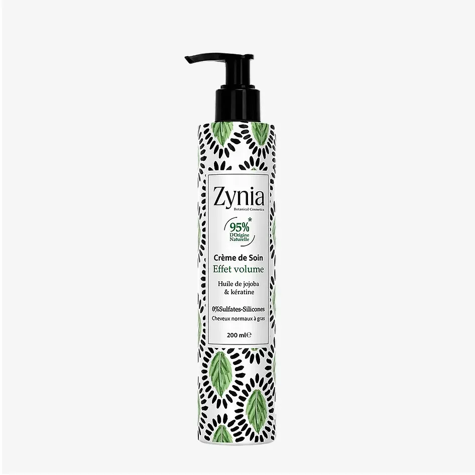 Crème capillaire de soins sans rinçage effet volume