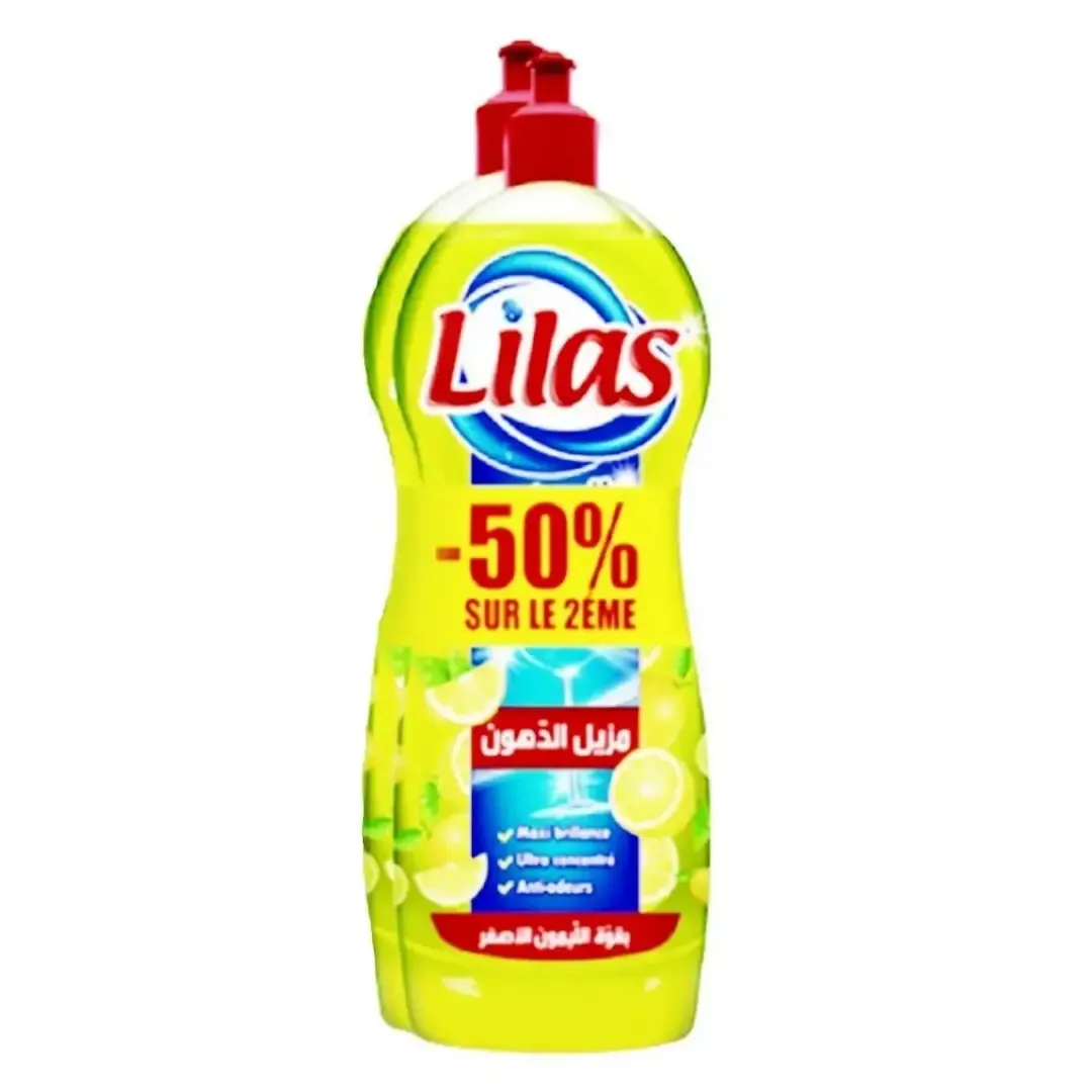 Lot de 2 flacons liquide vaisselle citron jaune