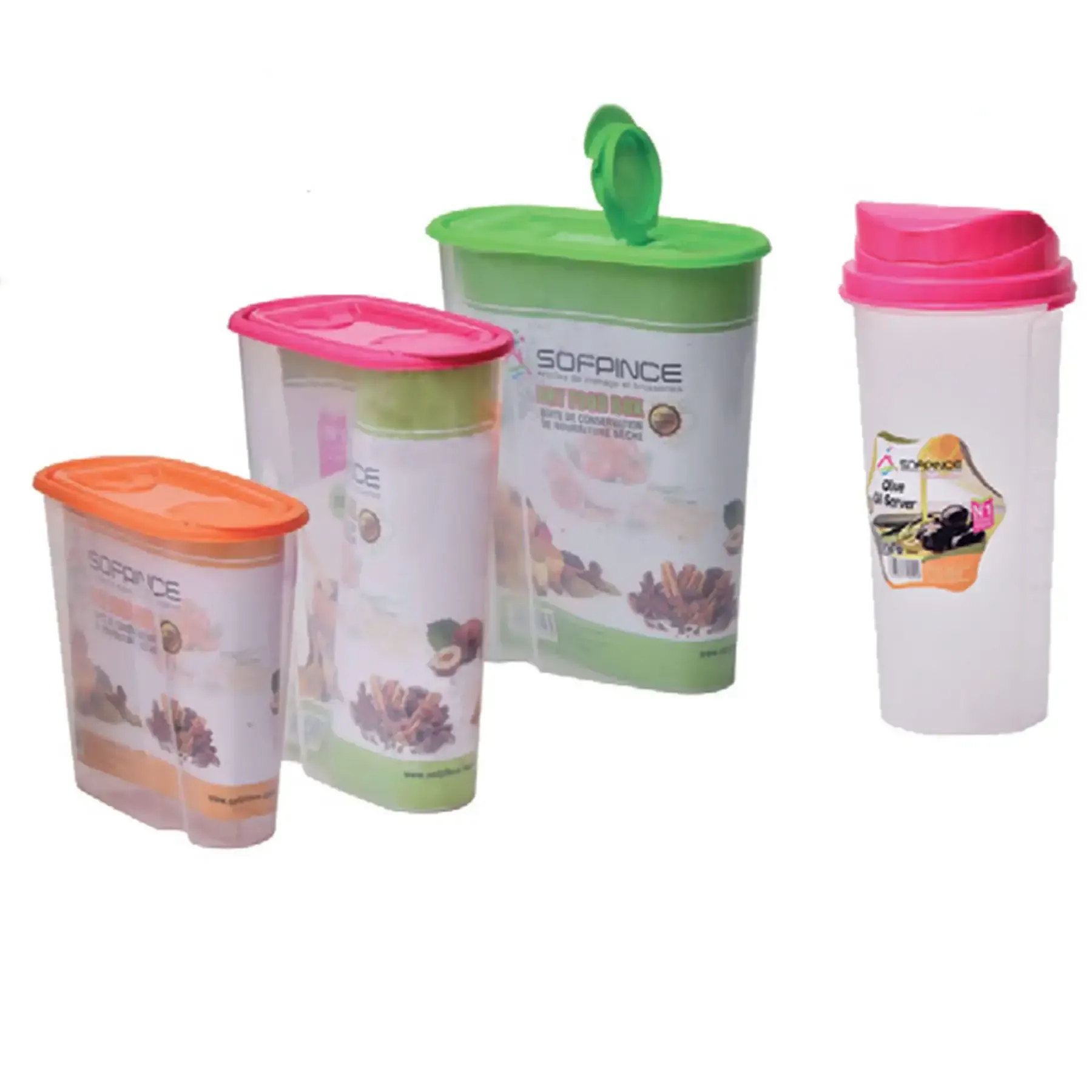 Set de 3 boîtes de conservation + bouteille à huile