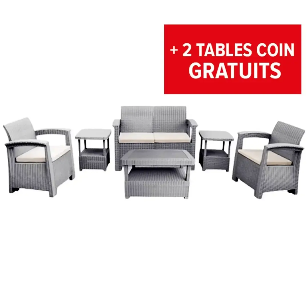 Salon de jardin syfax 4 places Gris