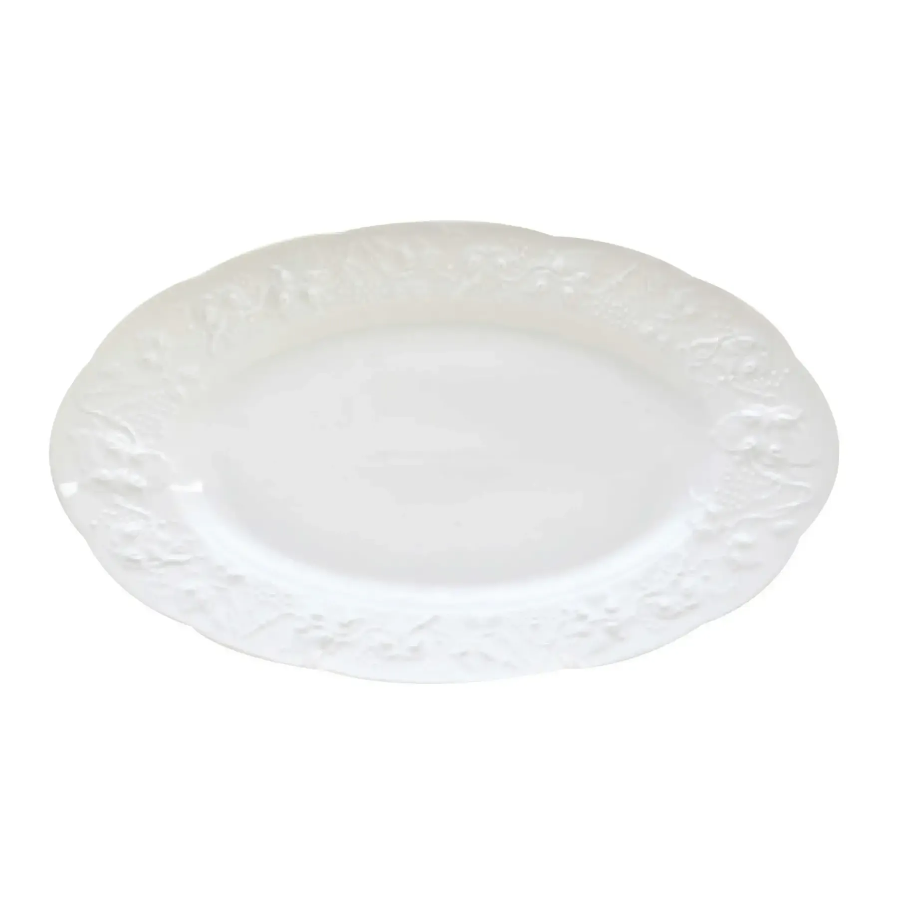 Plat ovale vendange 36cm blanc