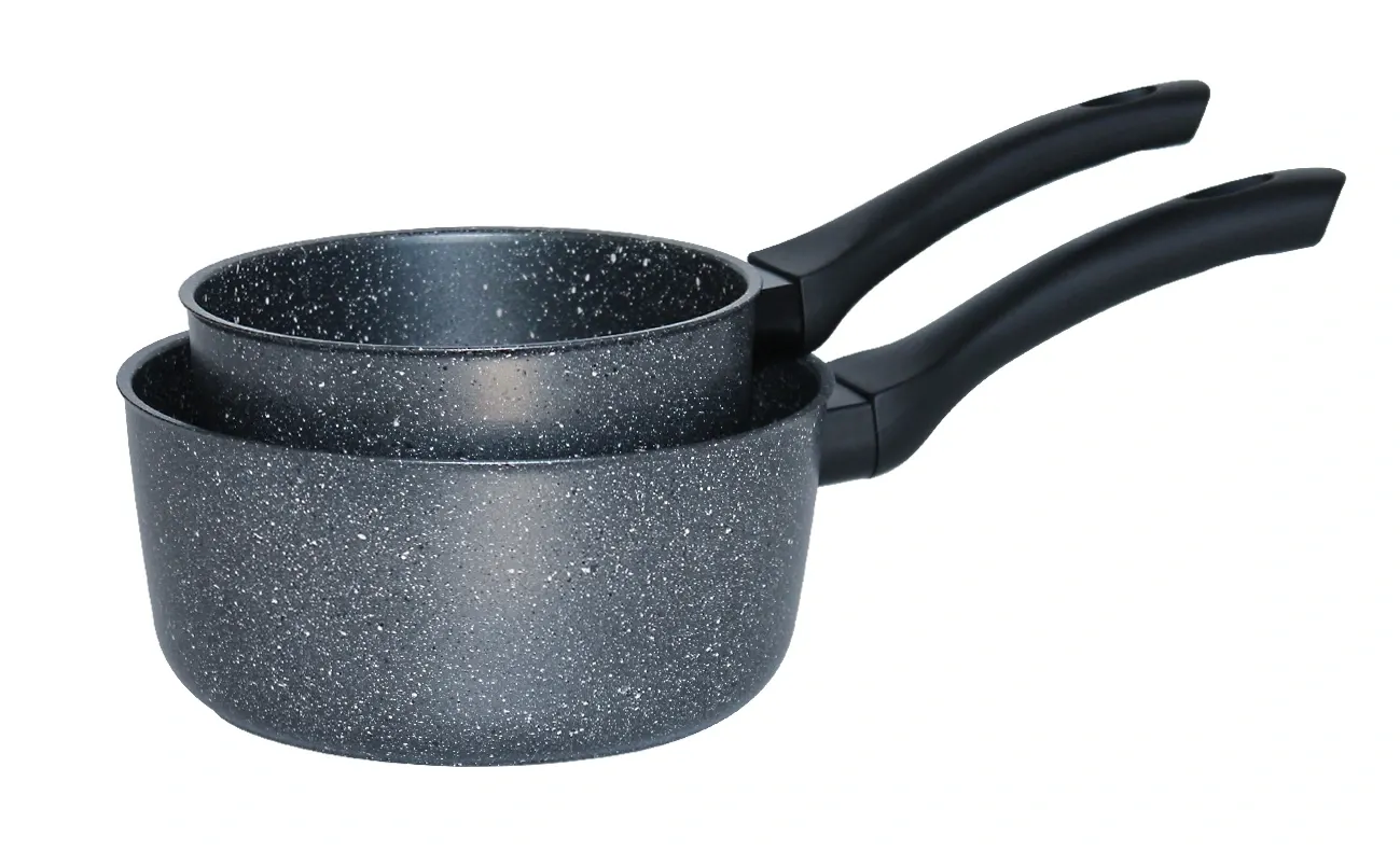 Lot de 2 casseroles 16cm + 18cm Gris