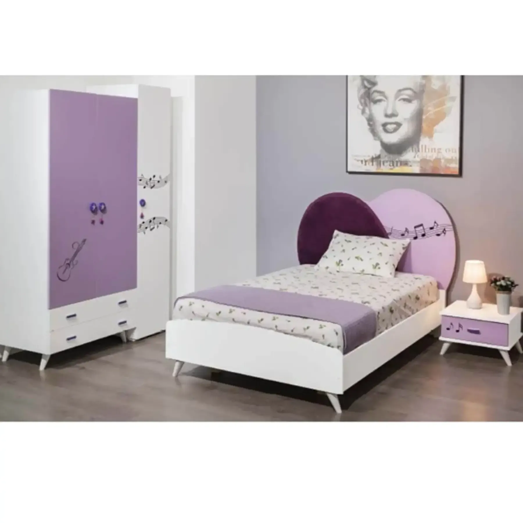 Chambre d'enfant violette - Violet & Blanc
